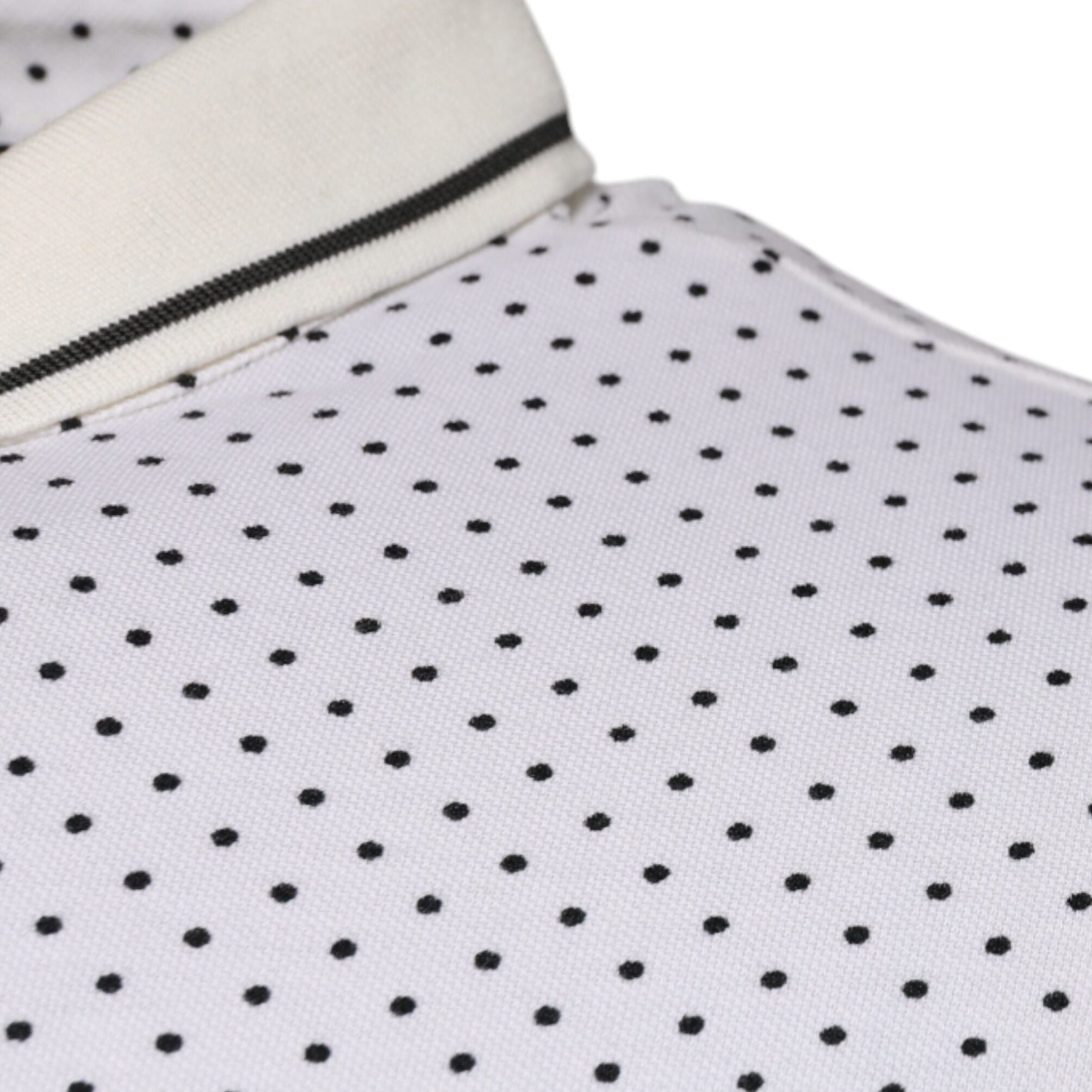 Dolce & Gabbana White Polka Dot Cotton Collared Polo T-shirt