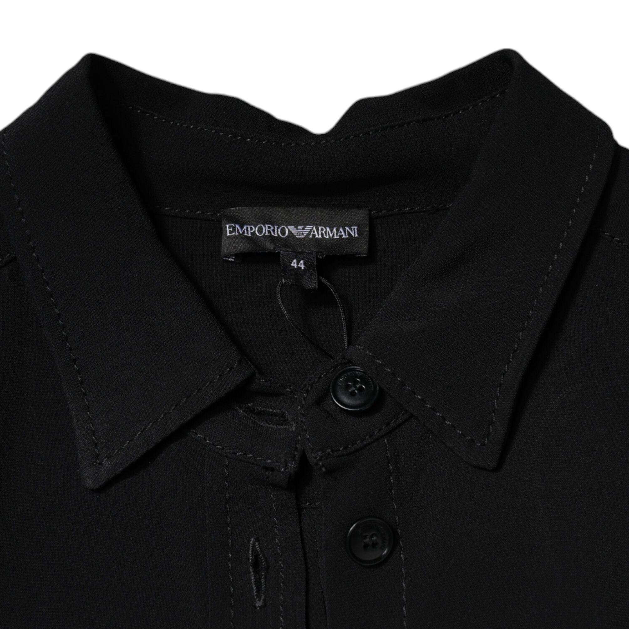 Emporio Armani Black Viscose Long Sleeves A-line Mini Dress