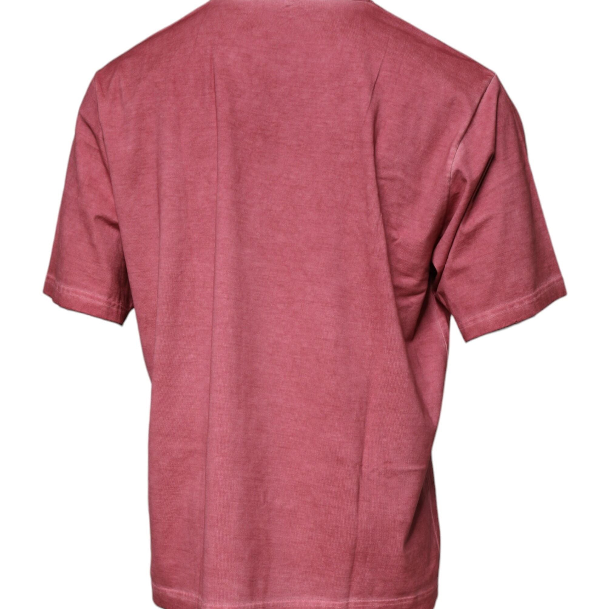 Dolce & Gabbana Pink Logo Print Cotton Crew Neck T-shirt