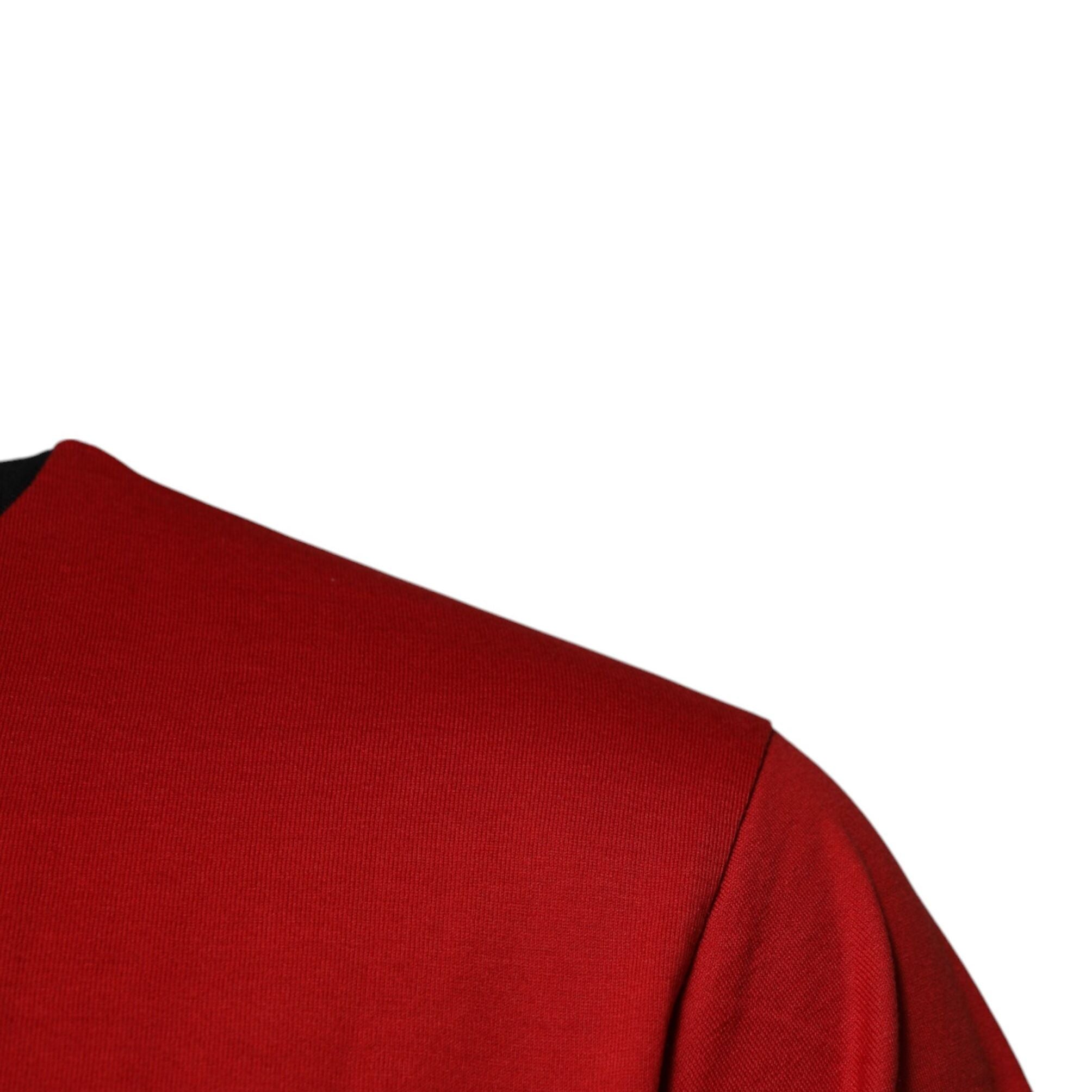 Dolce & Gabbana Red Logo Crown Cotton Crew Neck T-shirt