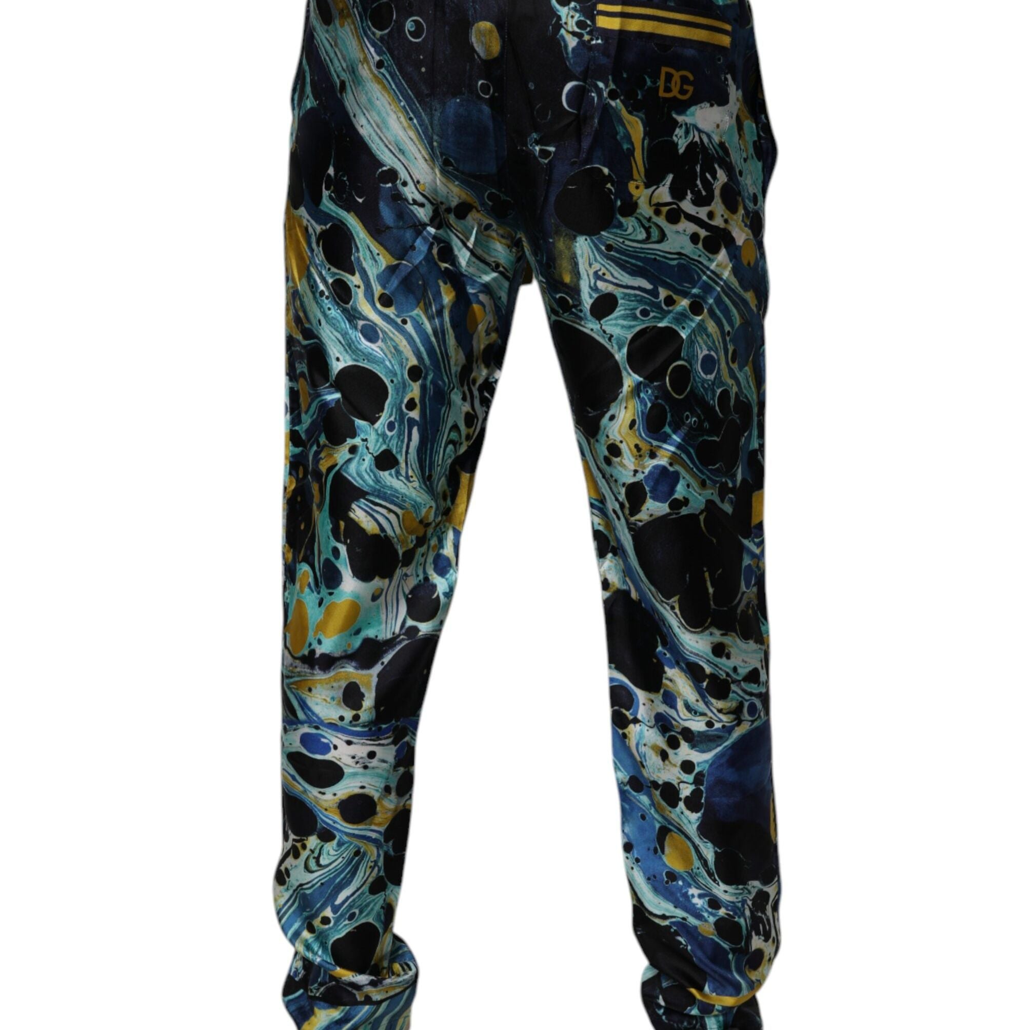 Dolce & Gabbana Multicolor Marble Print Jogger Sweatpants Pants