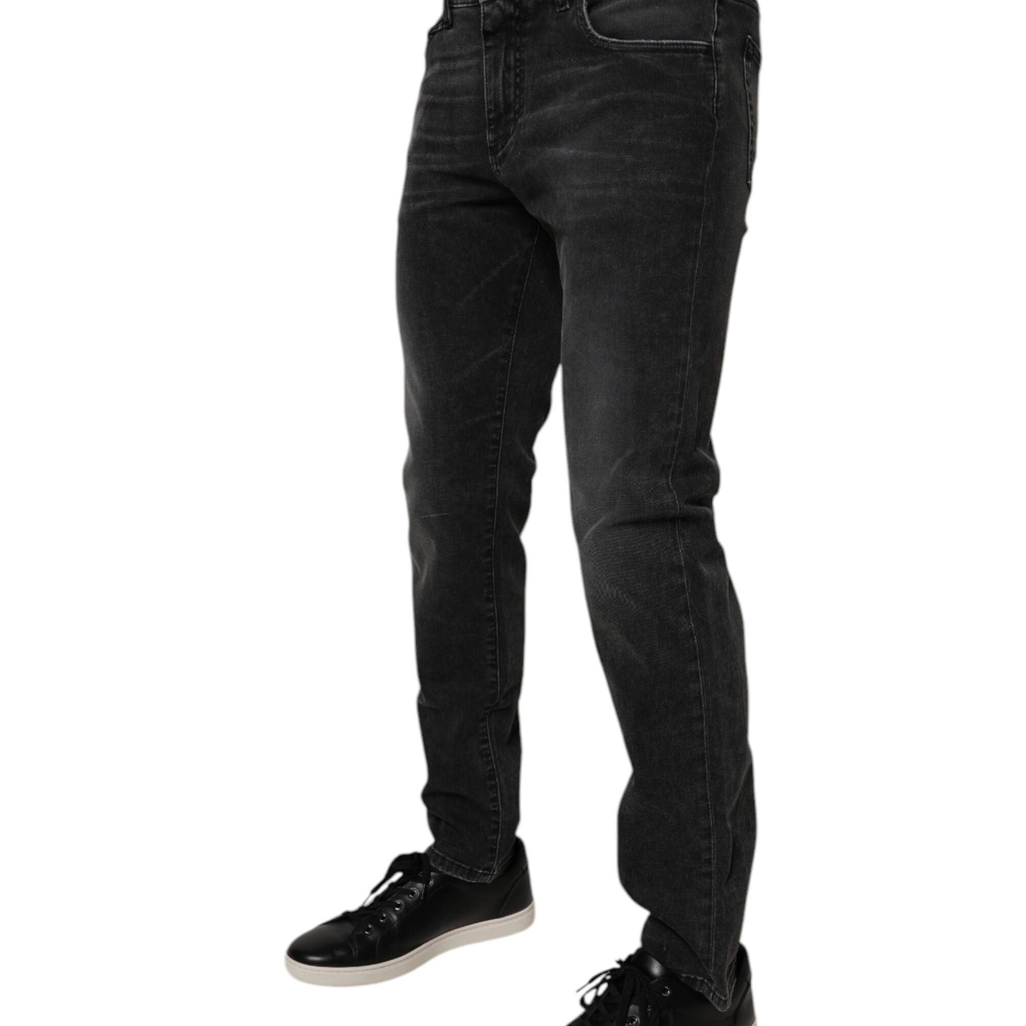 Dolce & Gabbana Black Cotton Stretch Skinny Men Denim Jeans