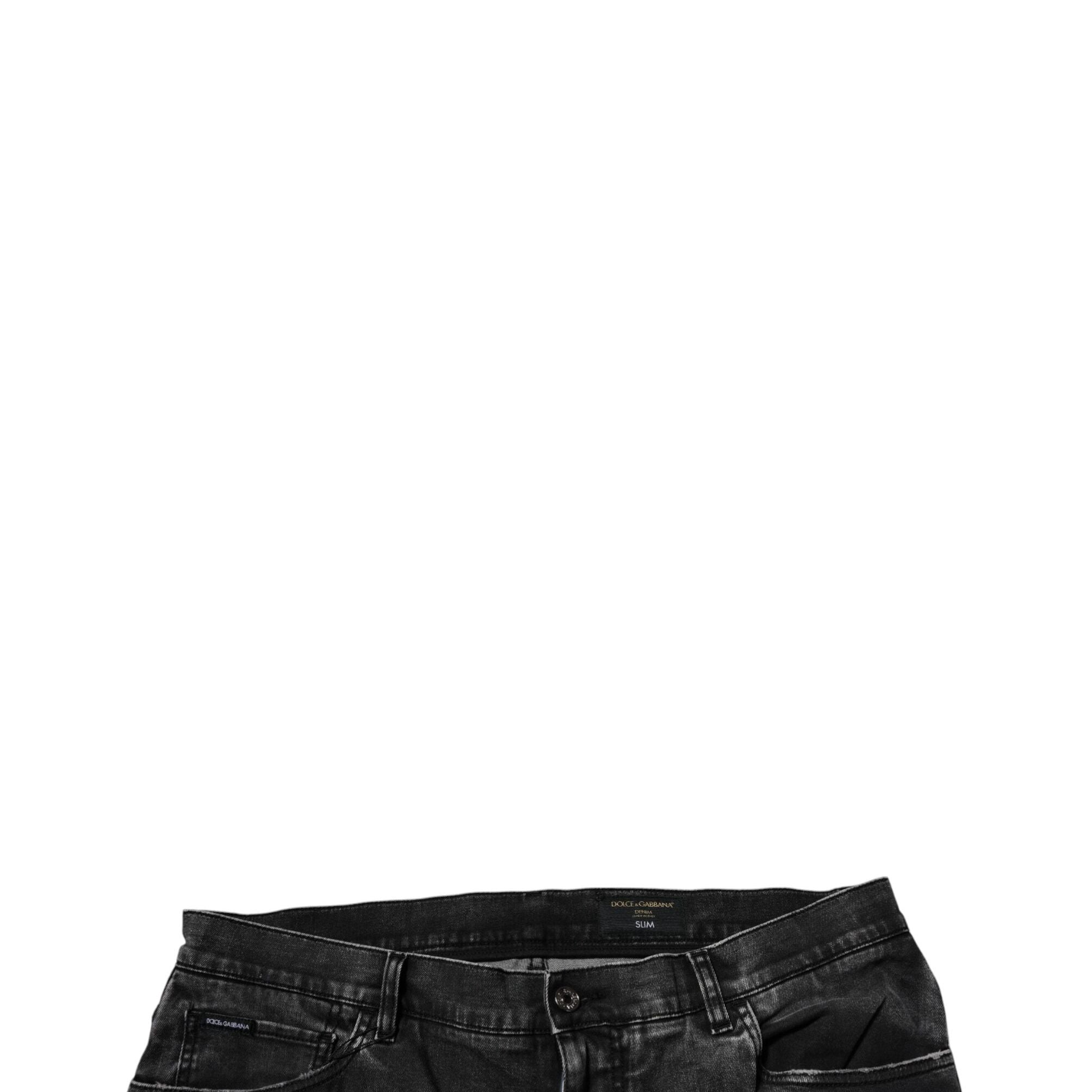 Dolce & Gabbana Black Cotton Stretch Skinny Men Denim Jeans