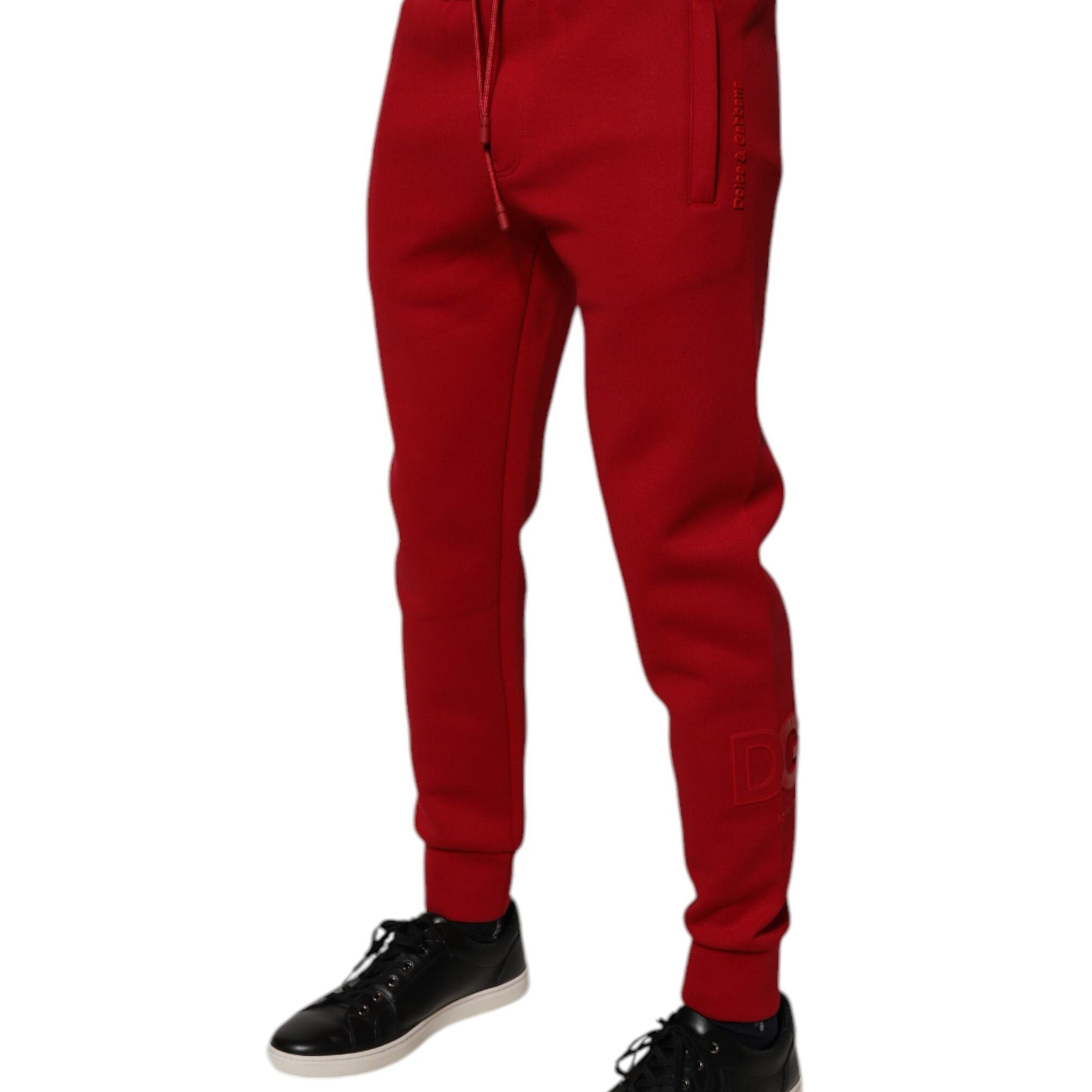 Dolce & Gabbana Red Cotton Jogger Jogging Pants
