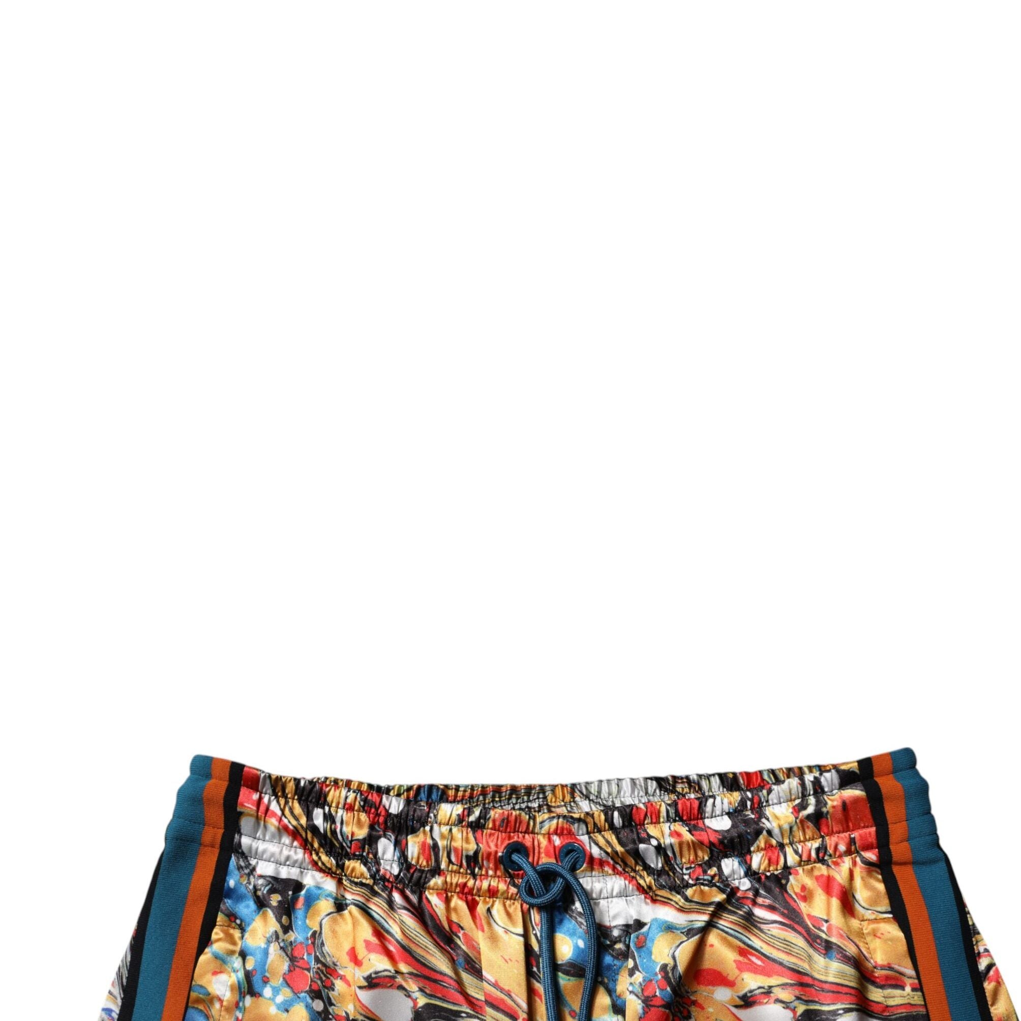 Dolce & Gabbana Multicolor Marble Satin Men Tracksuit Pants