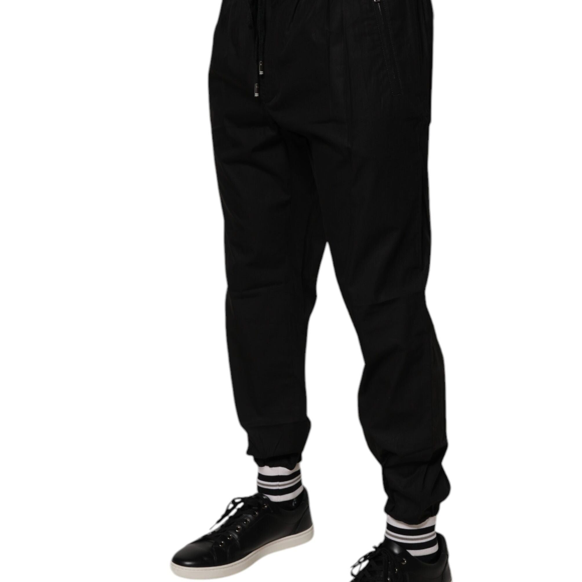 Dolce & Gabbana Black Cotton Men Jogger Sweatpants Pants
