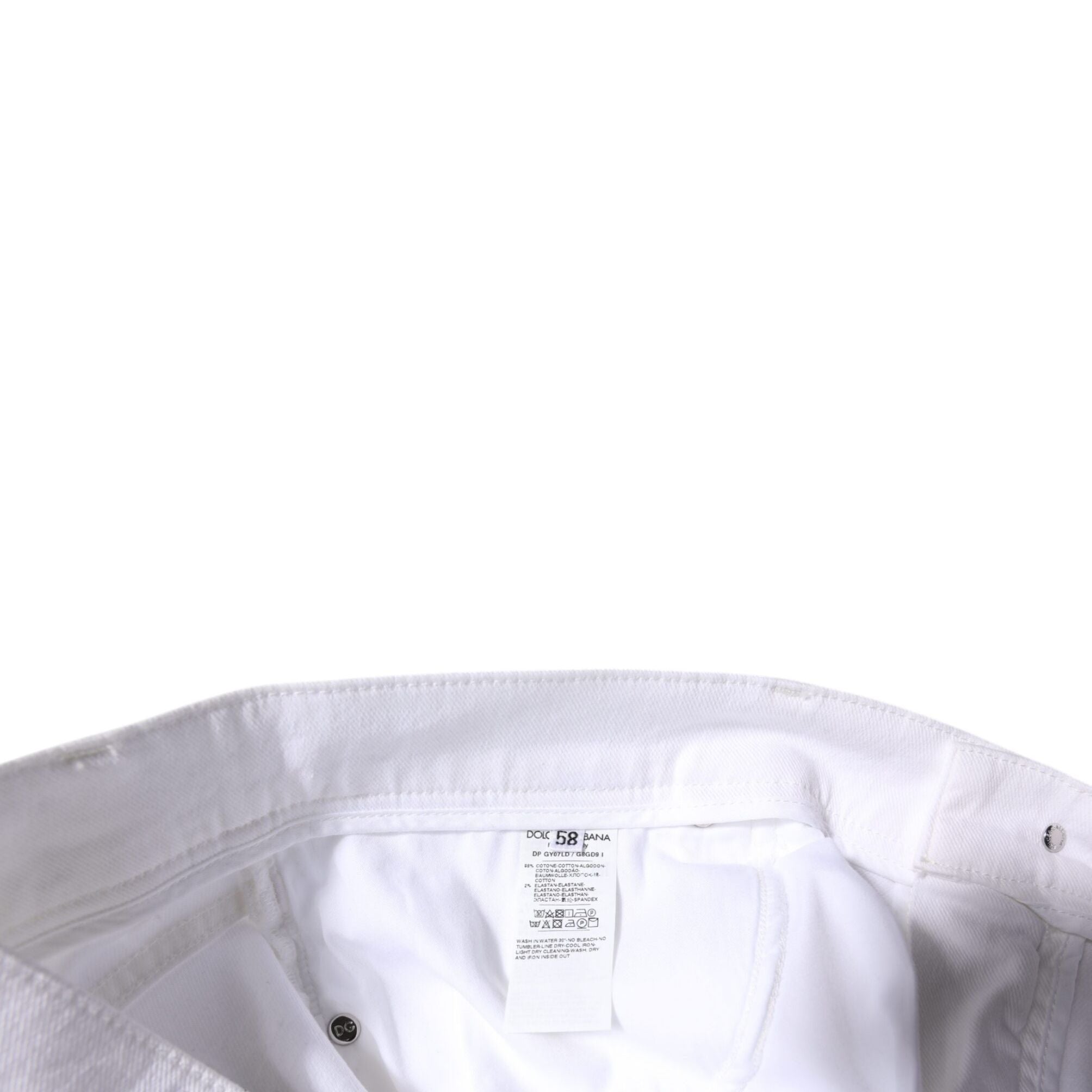 Dolce & Gabbana White Cotton Stretch Skinny Men Denim Jeans