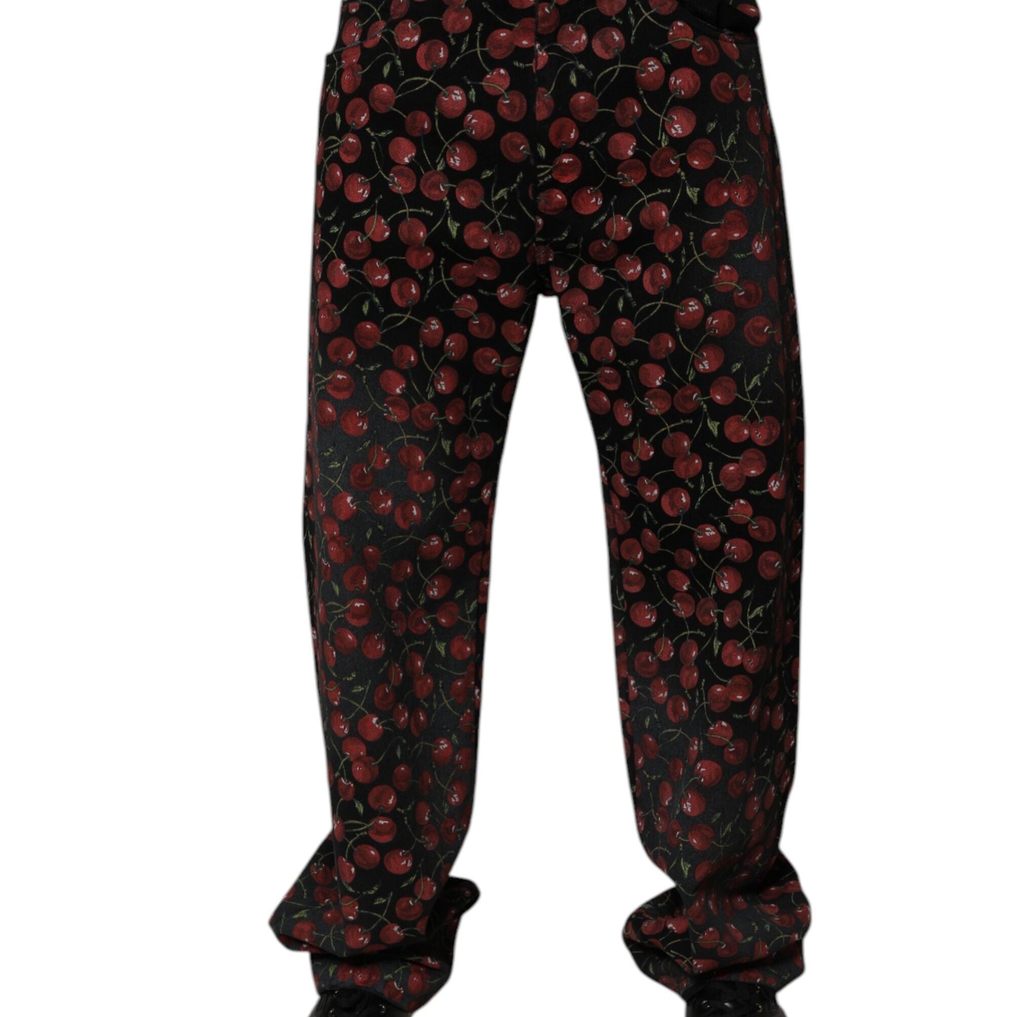 Dolce & Gabbana Black Cherry Cotton Straight Men Denim Jeans
