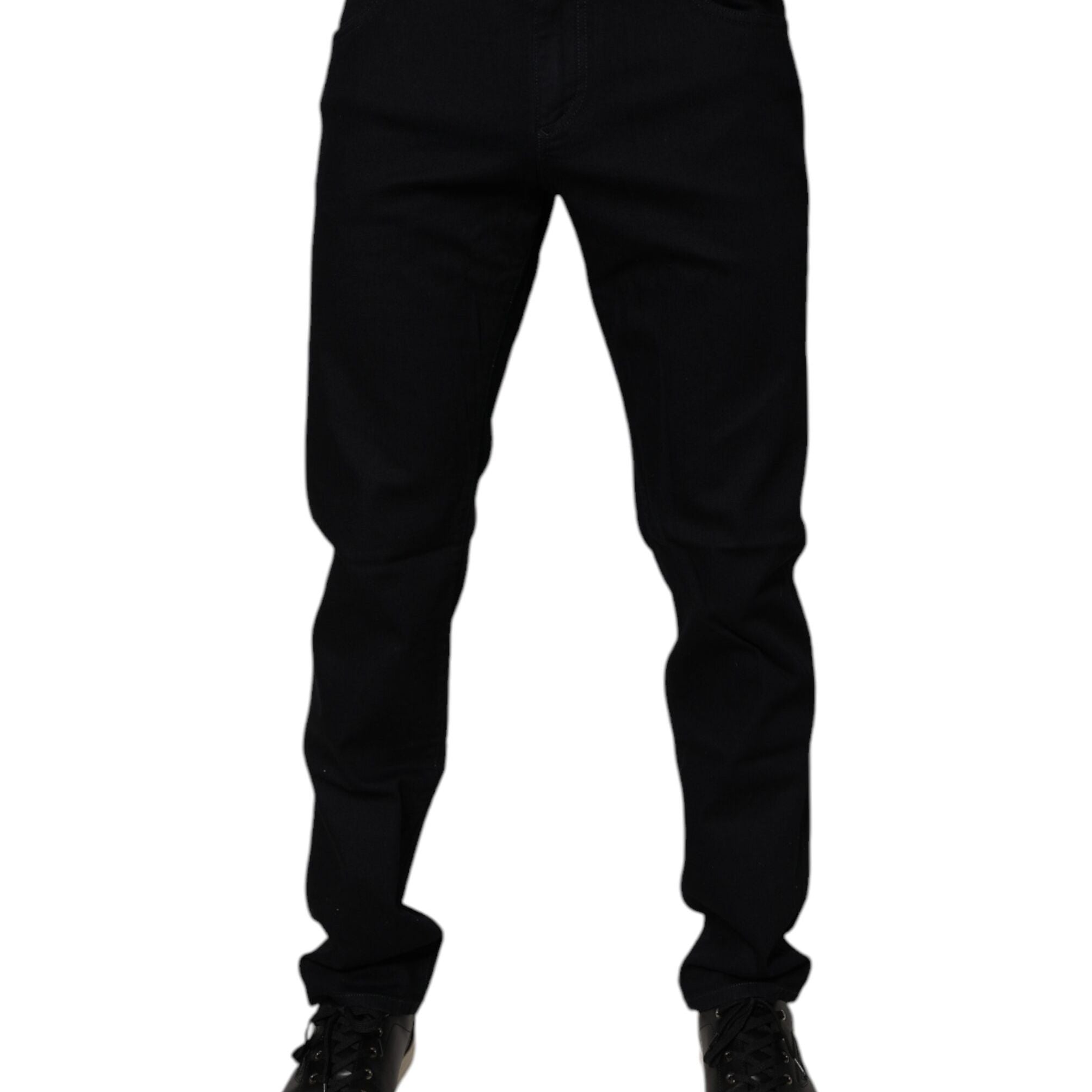 Dolce & Gabbana Black Cotton Stretch Slim Fit Men Denim Jeans