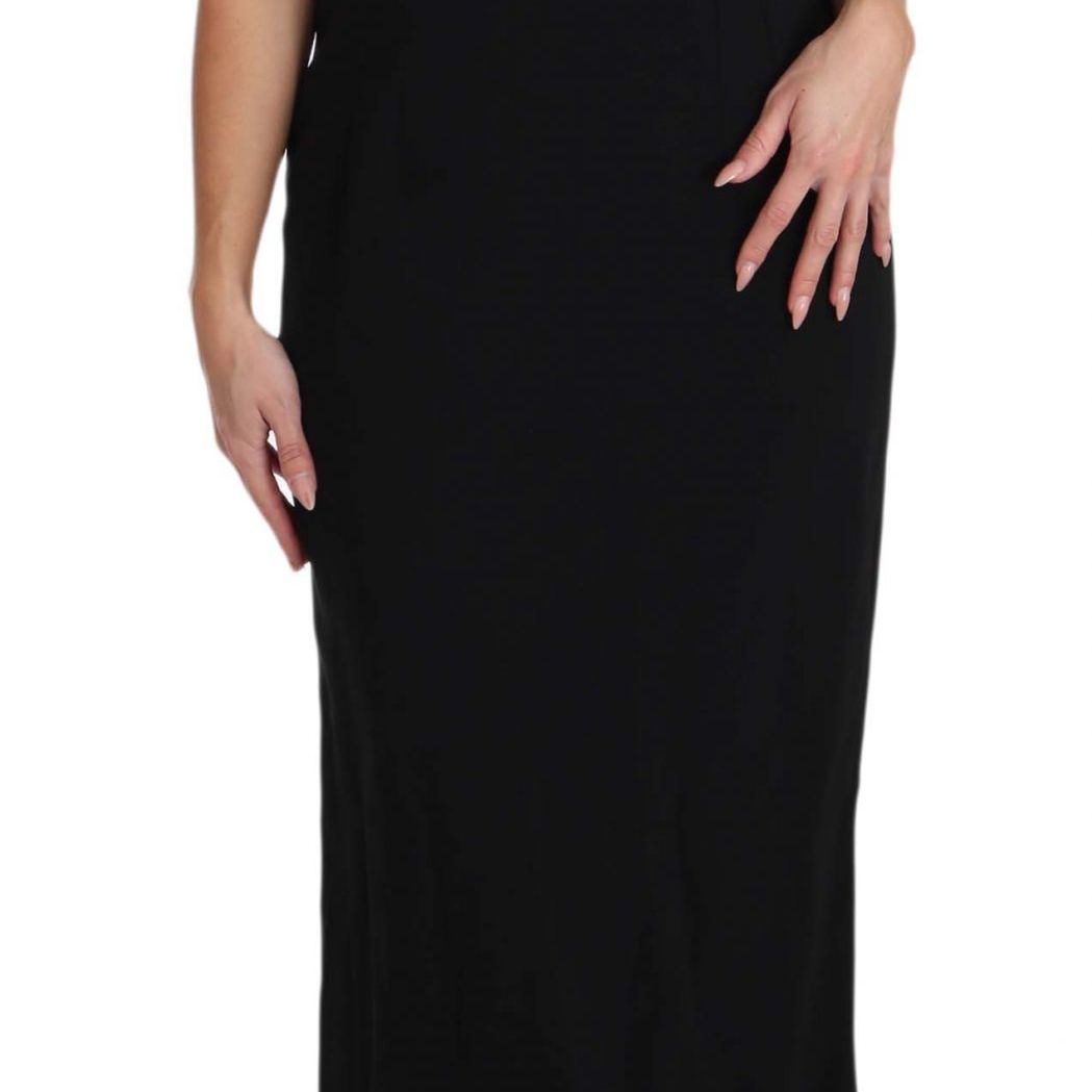 Dolce & Gabbana Black Stretch Fit Flare Gown Maxi