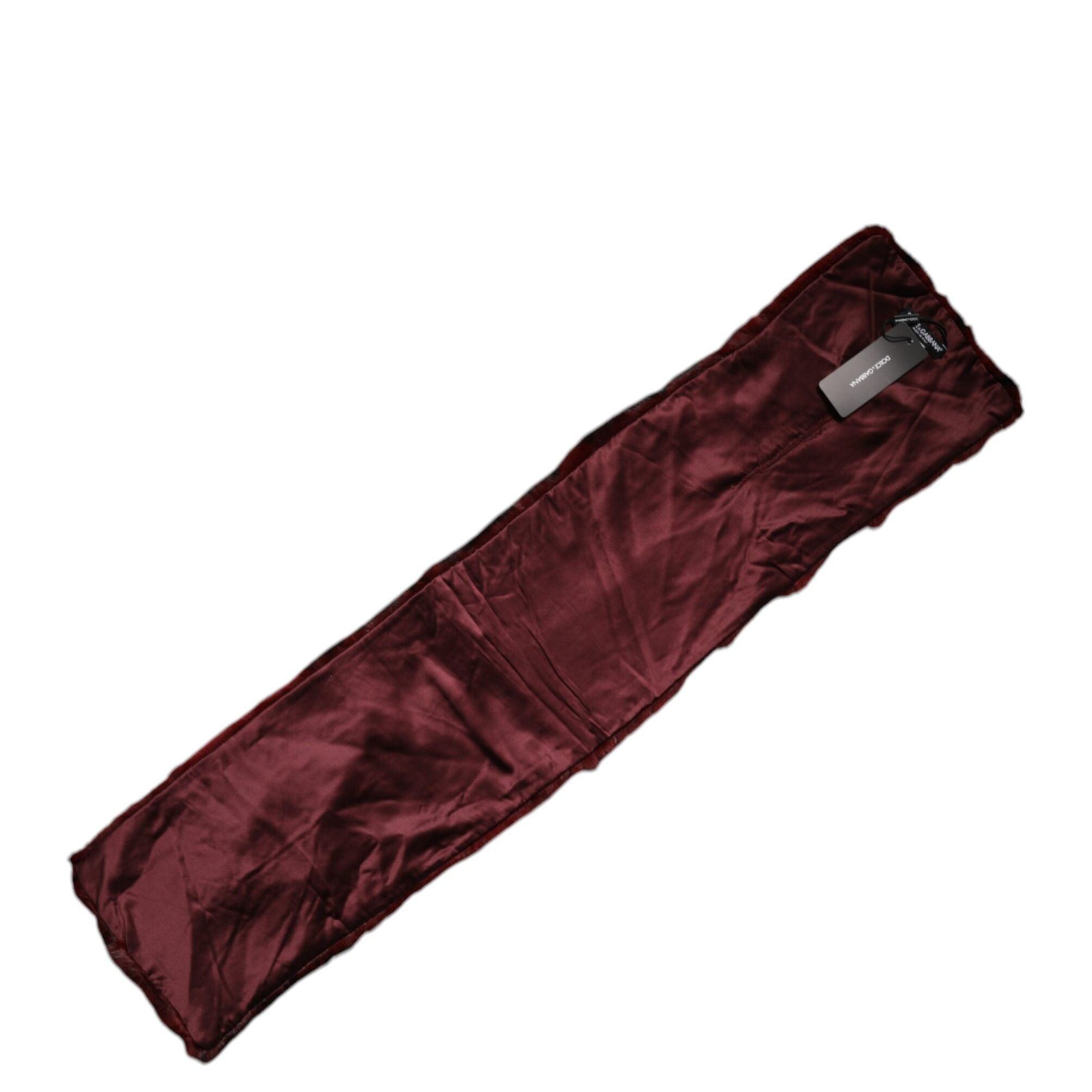 Dolce & Gabbana Black Red Stripe Fur Shawl Neck Wrap Scarf
