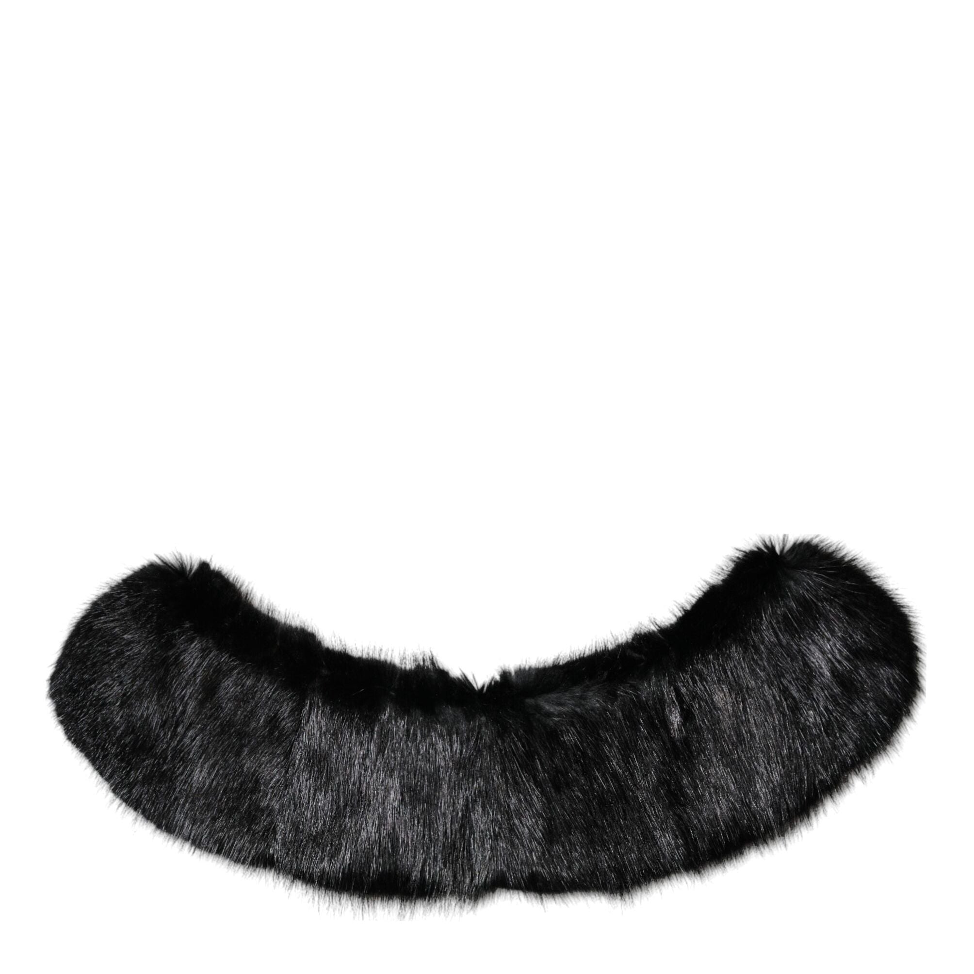 Dolce & Gabbana Black Fur Shawl Neck Wrap Cover Collar Scarf