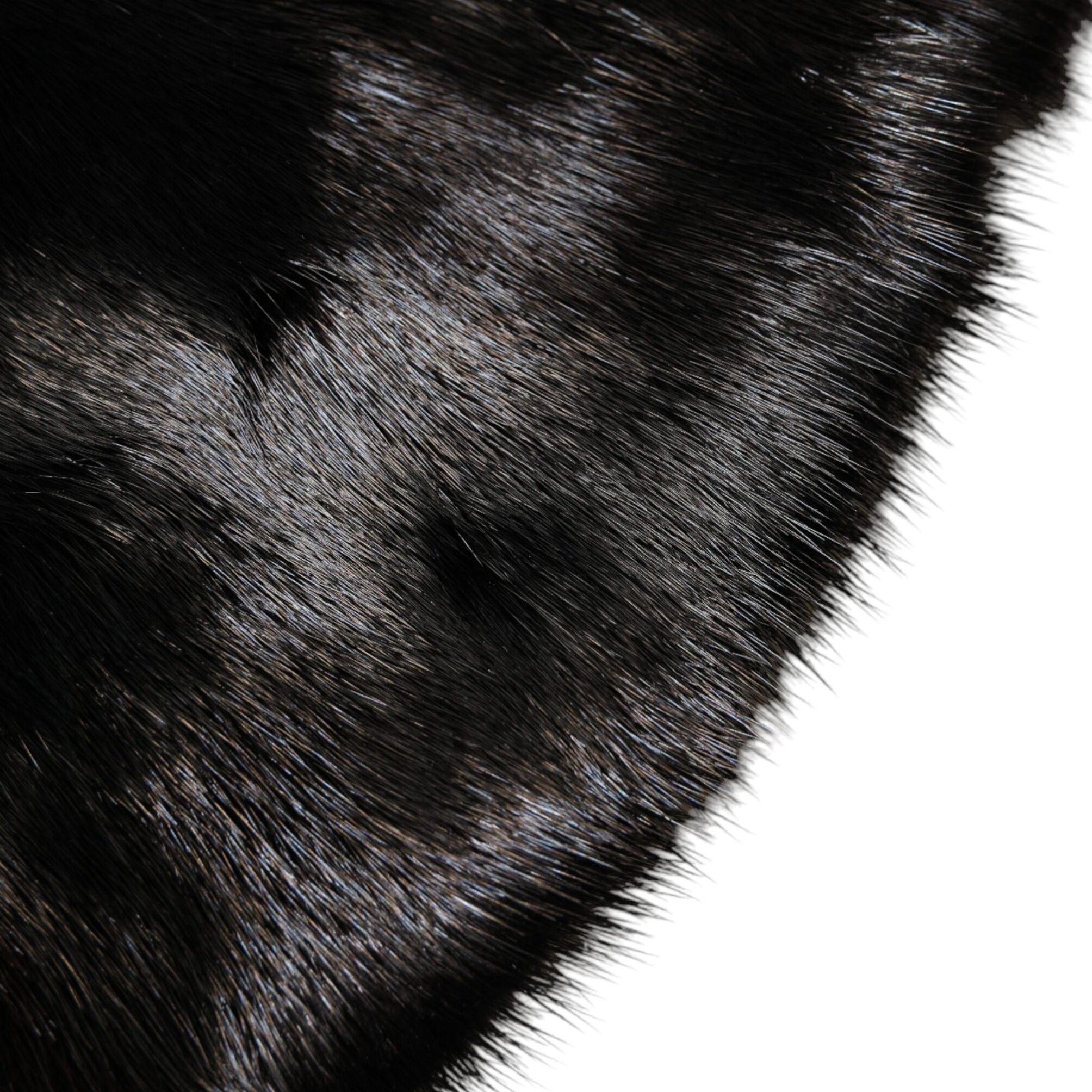 Dolce & Gabbana Black Fur Shawl Neck Wrap Cover Collar Scarf
