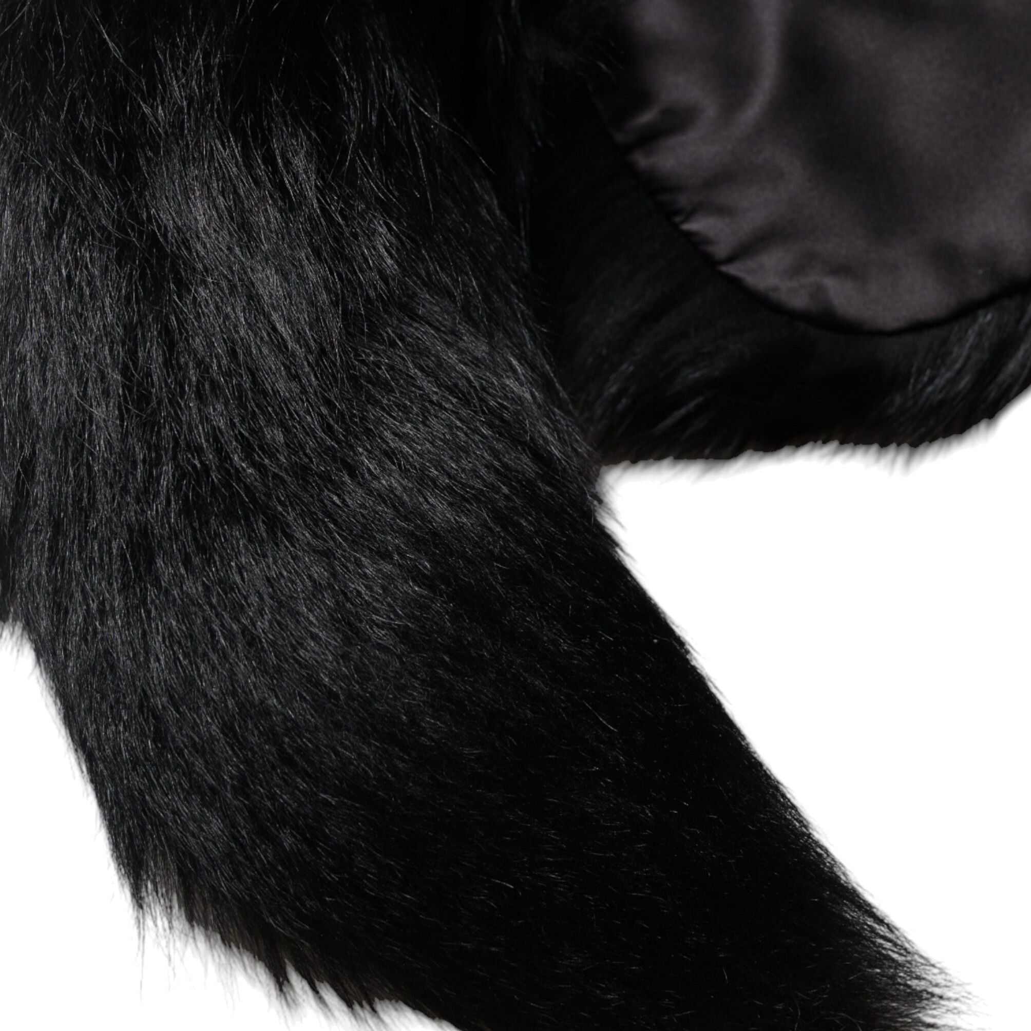 Dolce & Gabbana Black Fox Fur Neck Wrap Warmer Winter Scarf