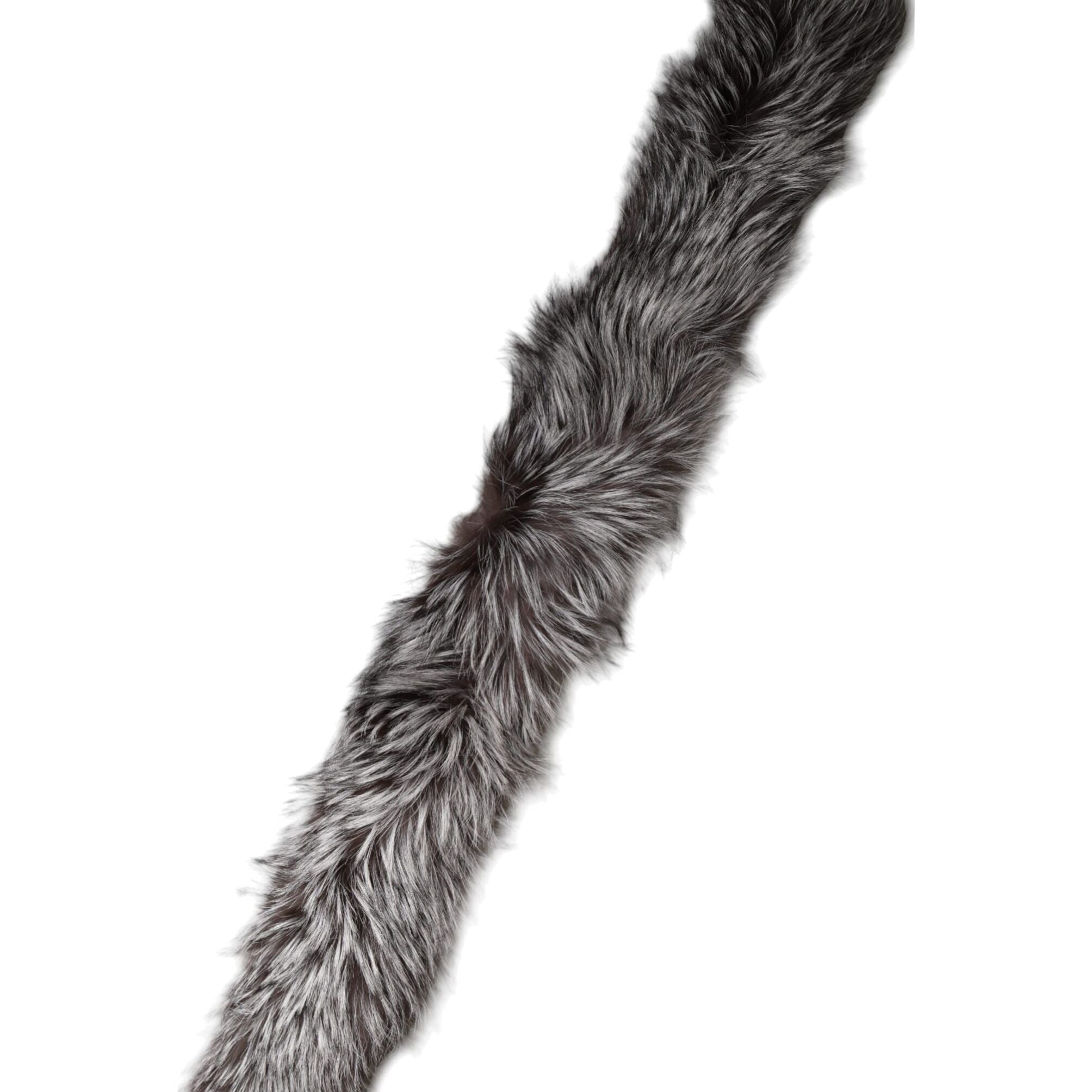 Dolce & Gabbana Gray Fox Fur Neck Wrap Warmer Winter Scarf
