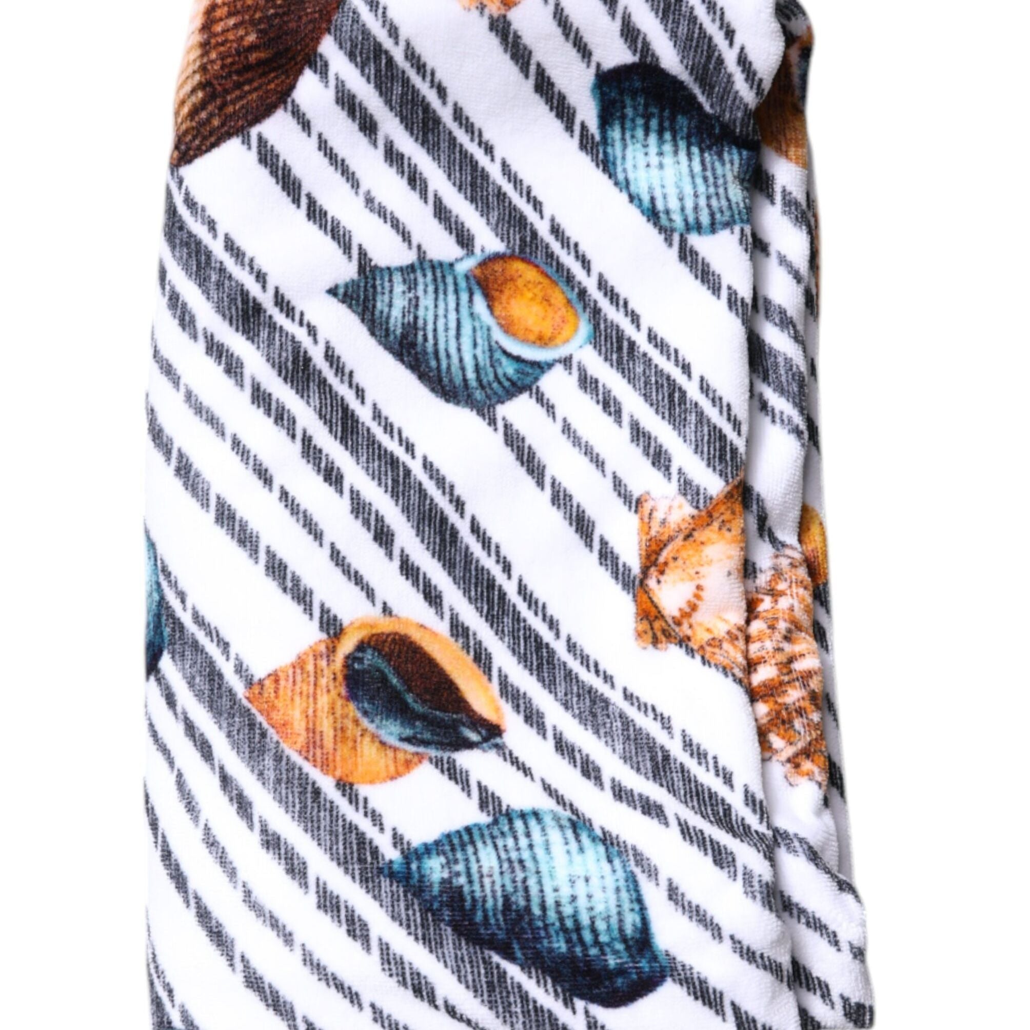Dolce & Gabbana Multicolor Stripes Seashells Beach Towel