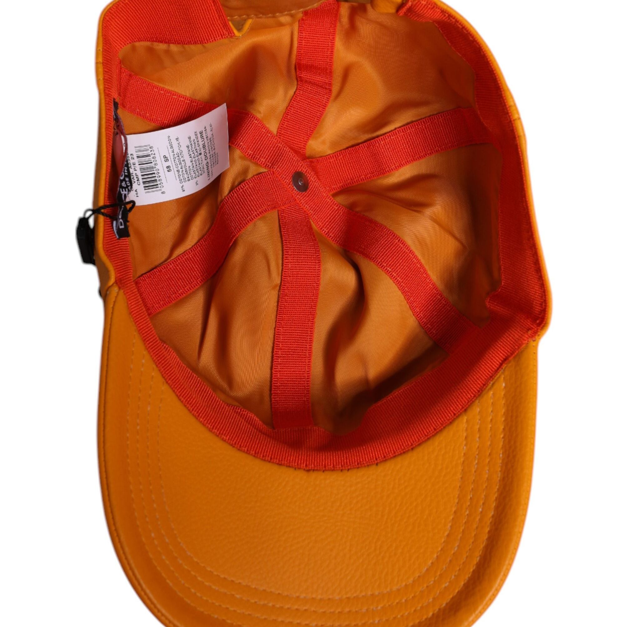 Dolce & Gabbana Orange Cotton 6 Panels Baseball Cap