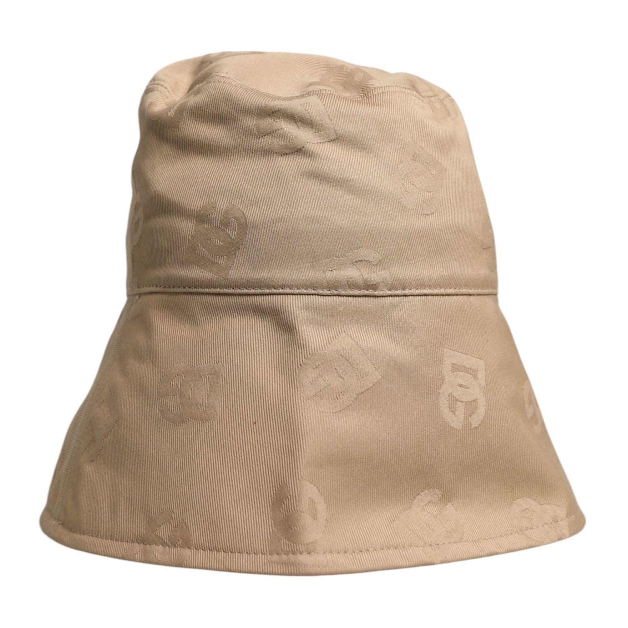Dolce & Gabbana Beige Logo Monogram Cotton Bucket Cap
