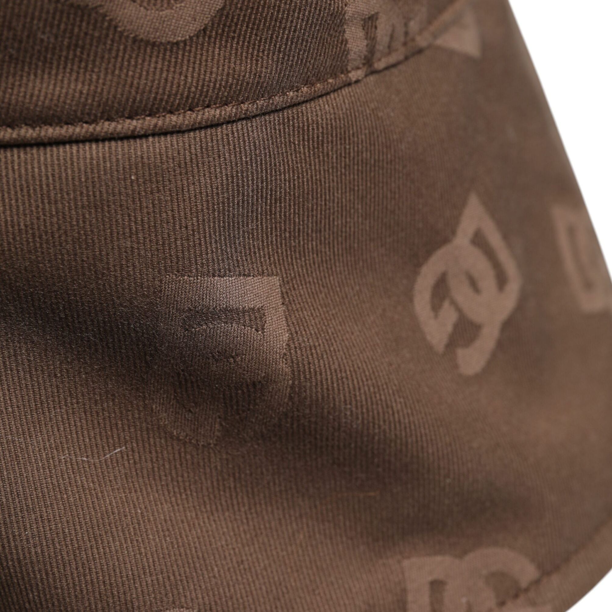Dolce & Gabbana Brown Logo Monogram Cotton Bucket Cap