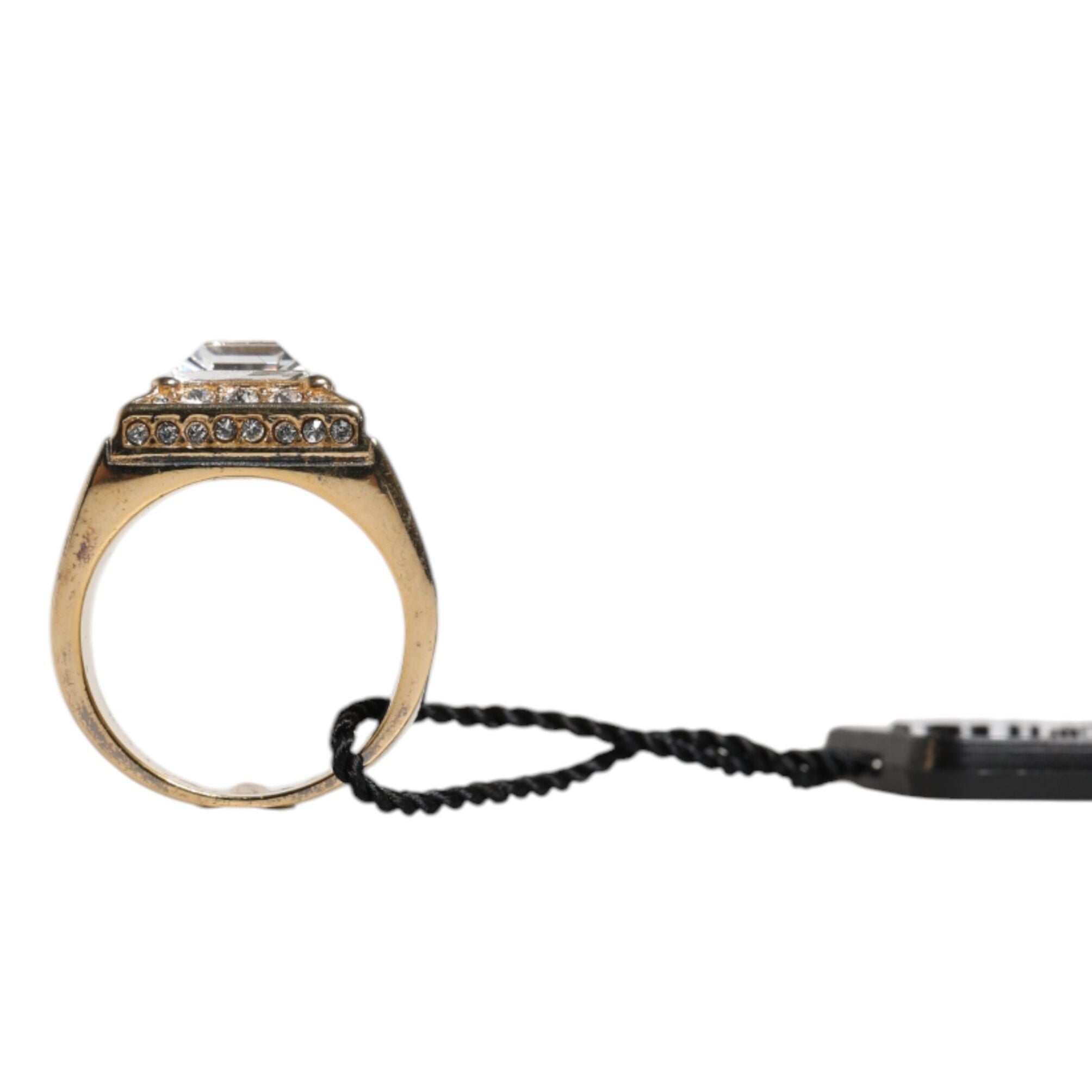 Dolce & Gabbana Gold Tone Sterling Silver 925 Crystals Ring
