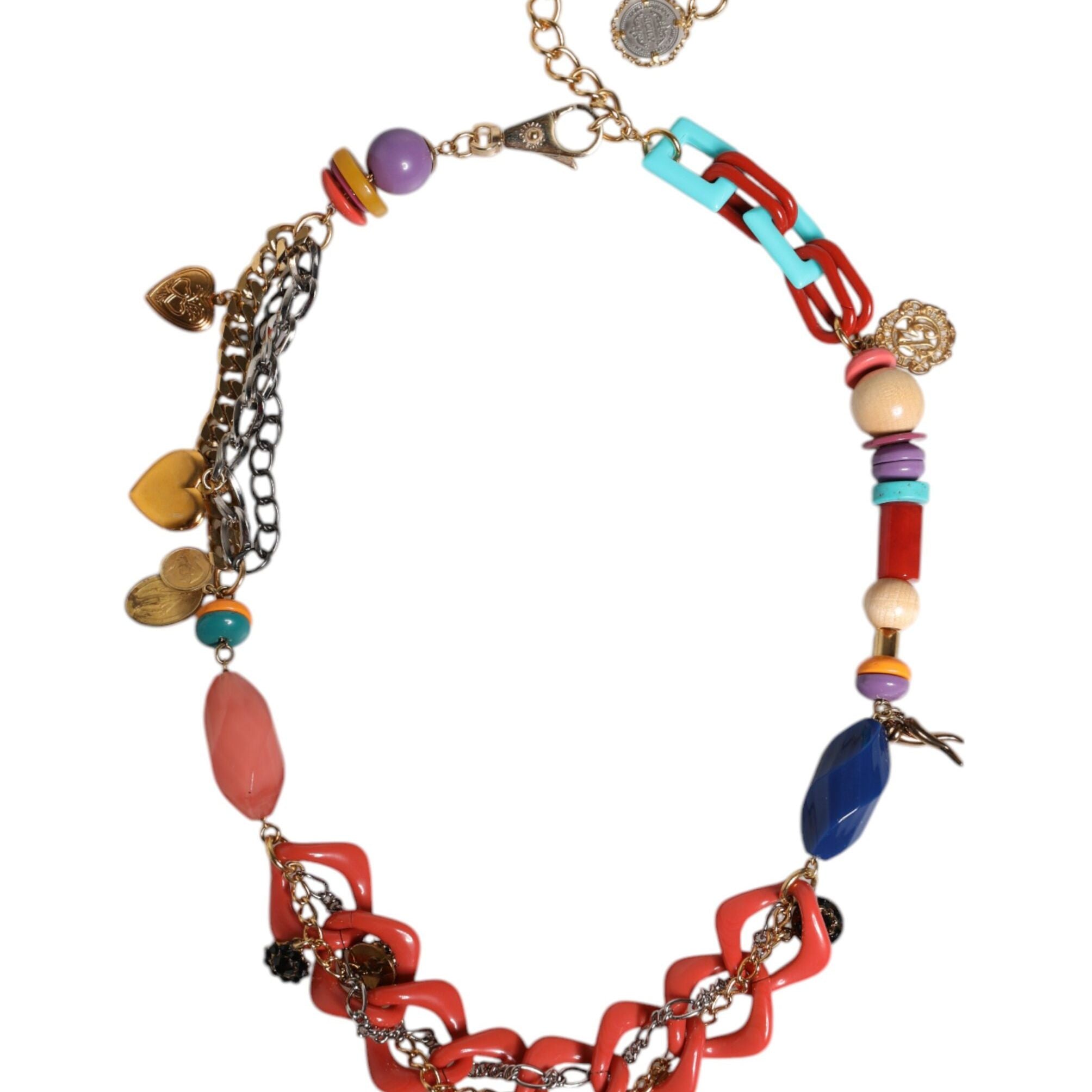 Dolce & Gabbana Multicolor Embellished Waist Chain Belt