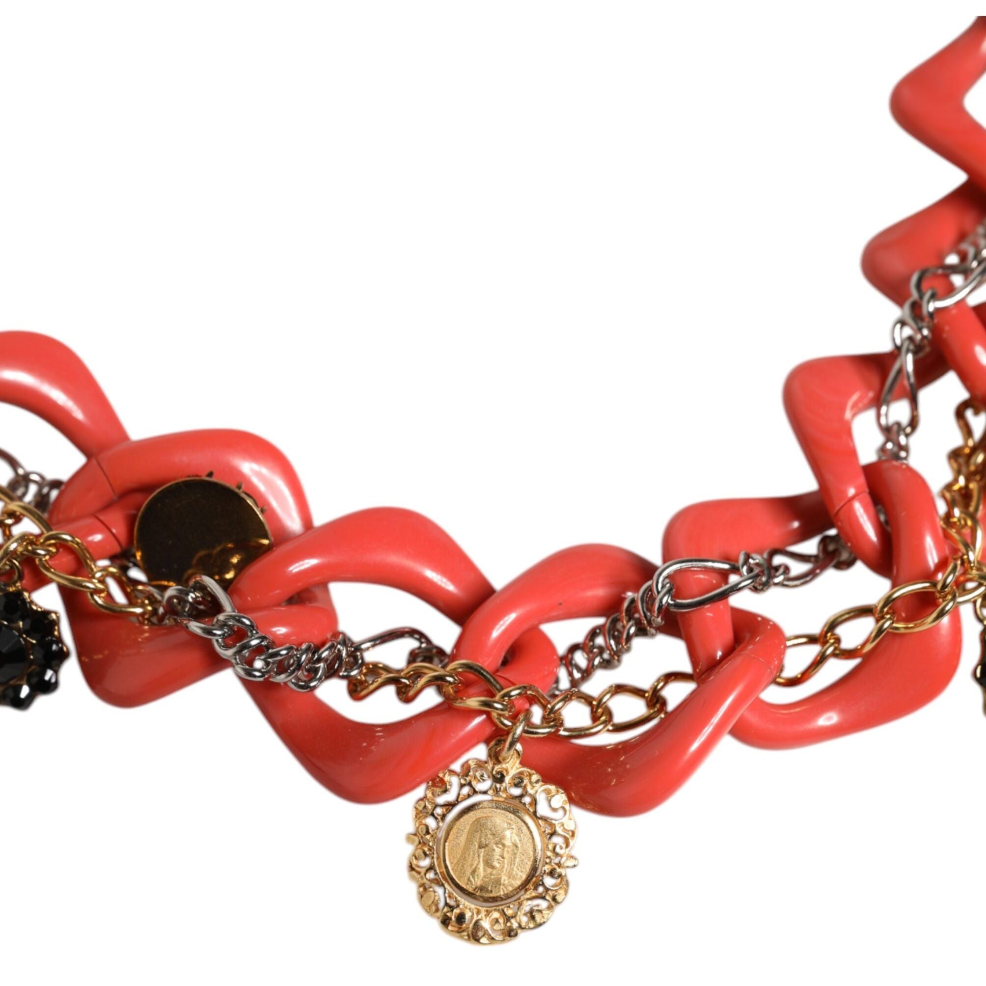 Dolce & Gabbana Multicolor Embellished Waist Chain Belt