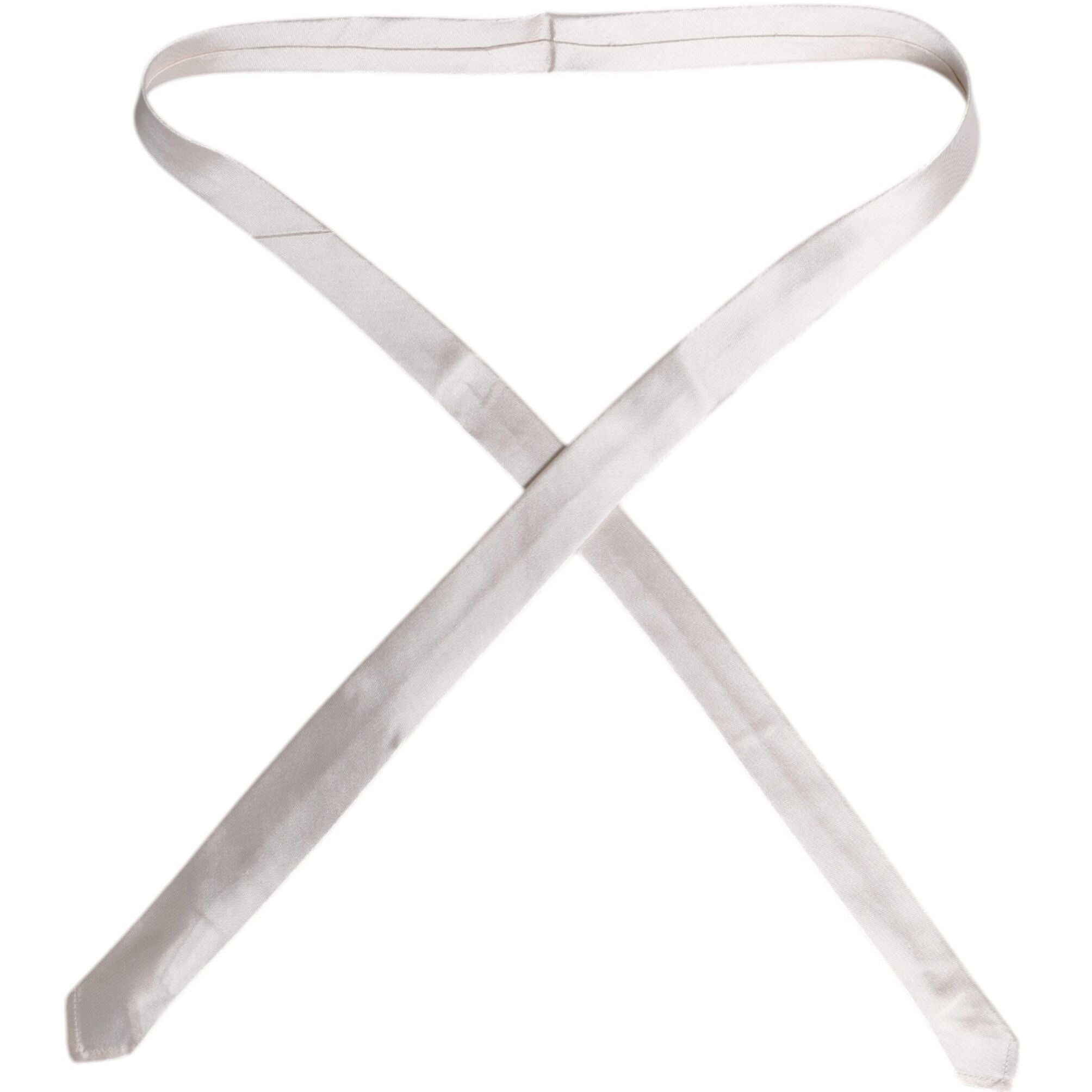 Dolce & Gabbana White Solid Silk Adjustable Necktie Tie