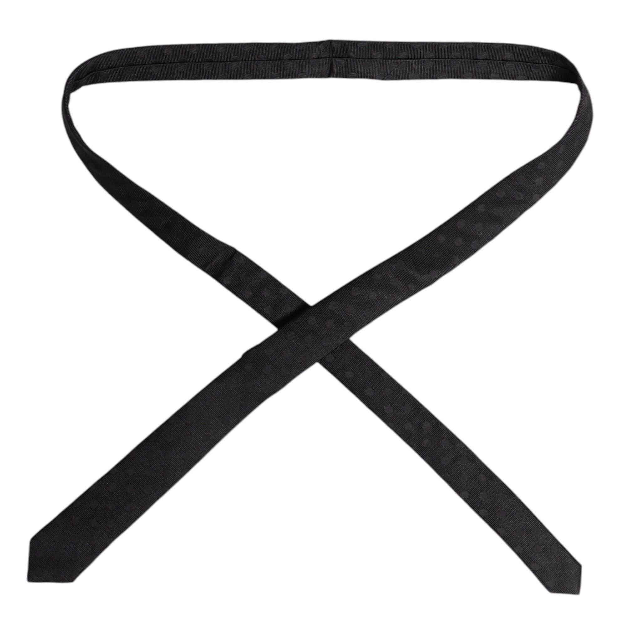 Dolce & Gabbana Black Circles Silk Adjustable Necktie Tie