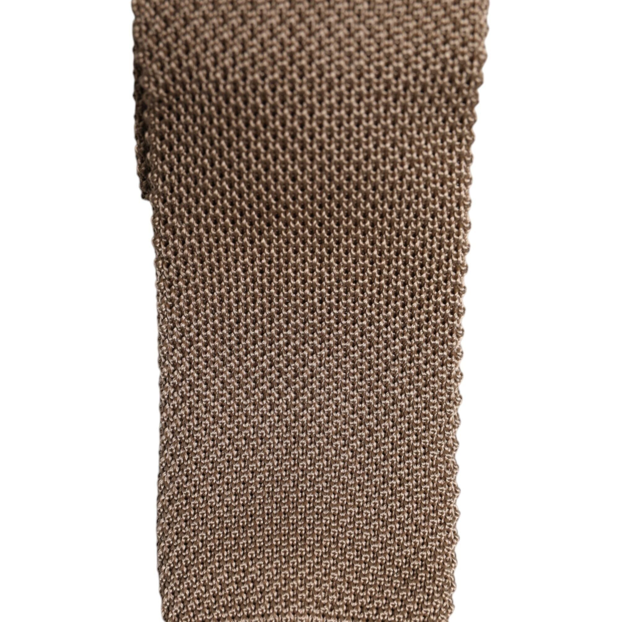 Dolce & Gabbana Brown Silk Adjustable Necktie Tie