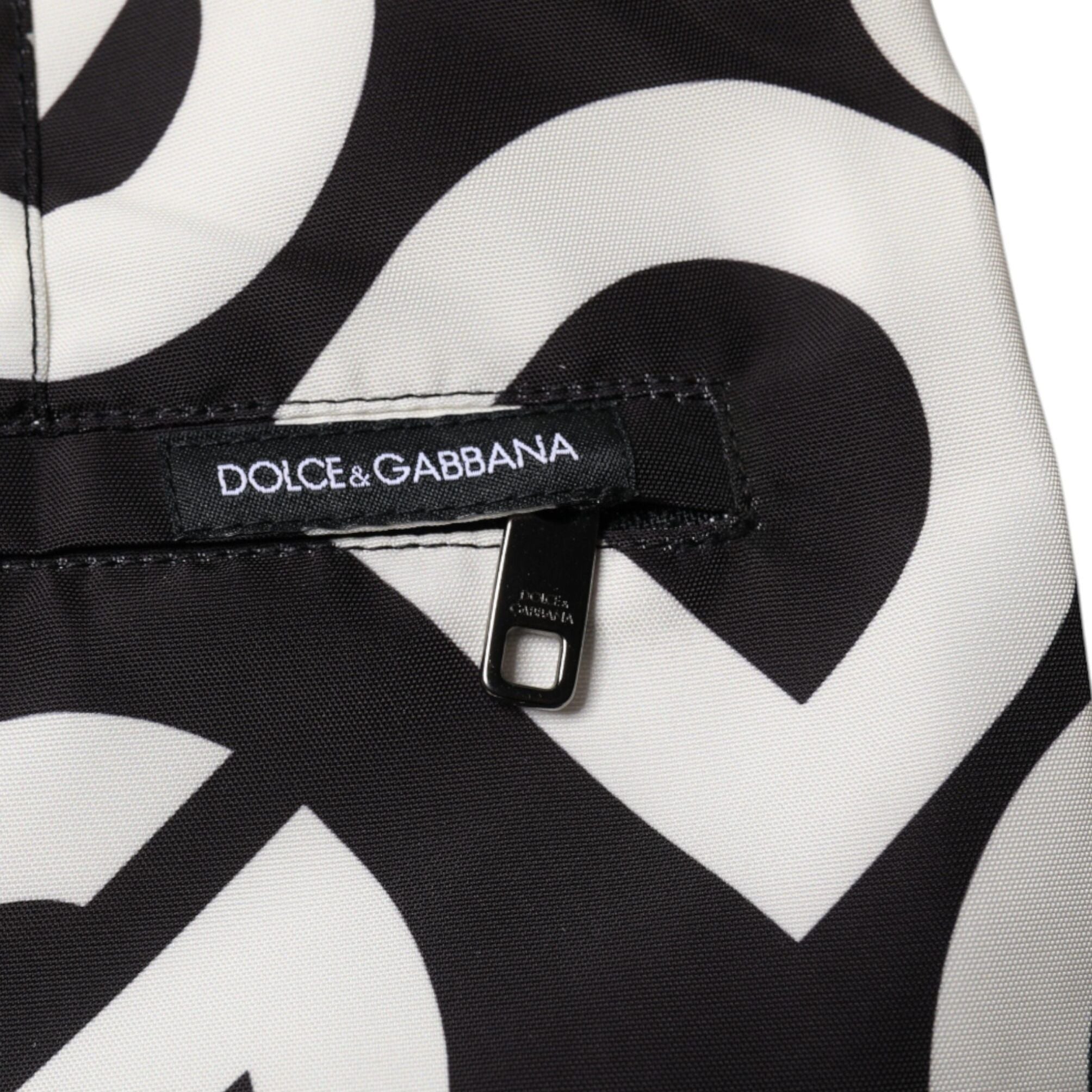 Dolce & Gabbana Black White Logo Beachwear Shorts Swimwear