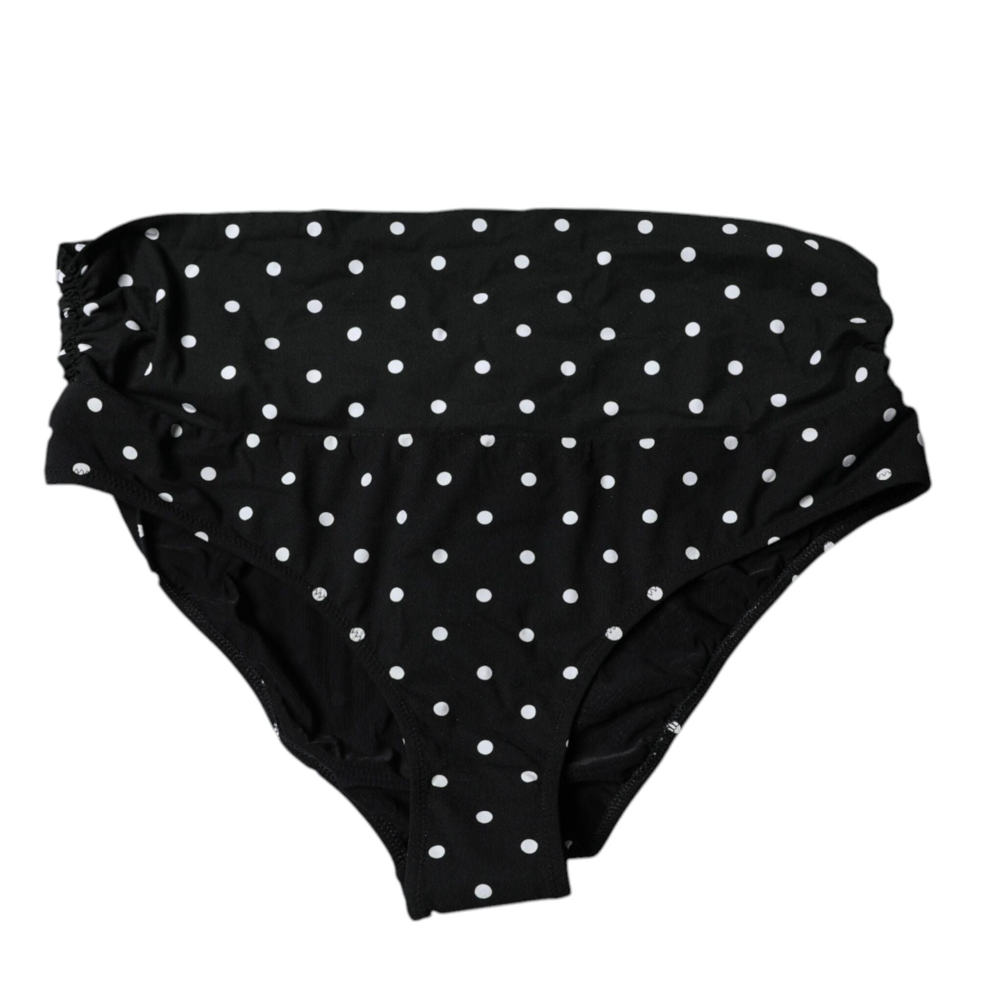 Dolce & Gabbana Black Polka Dot Swimsuit Bikini Bottom Swimwear