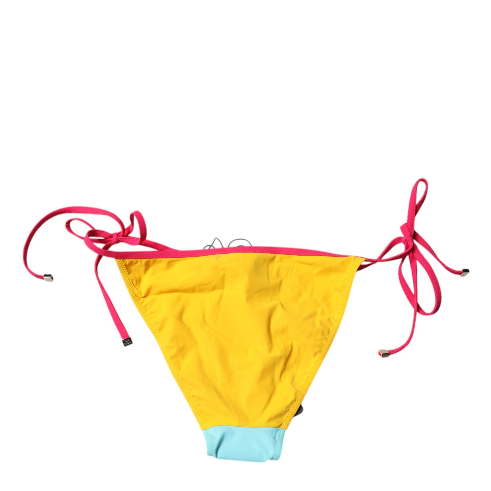 Dolce & Gabbana Multicolor Logo Swimsuit Bikini Bottom Swimwear