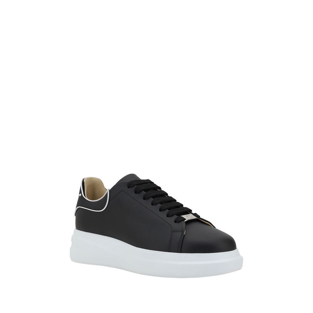 Philipp Plein Black Calf Leather Bos Taurus Low Top Sneakers