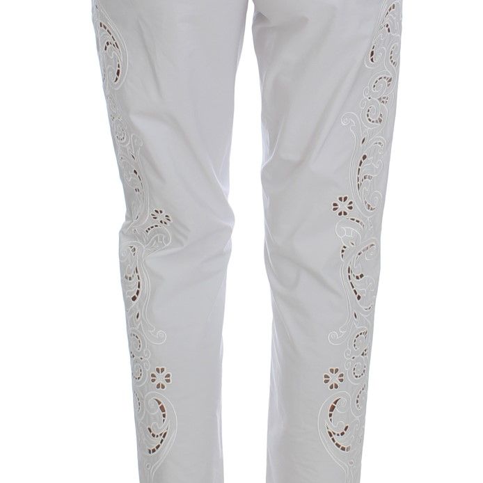 Dolce & Gabbana White Floral Cutout Dress Sicily Pants
