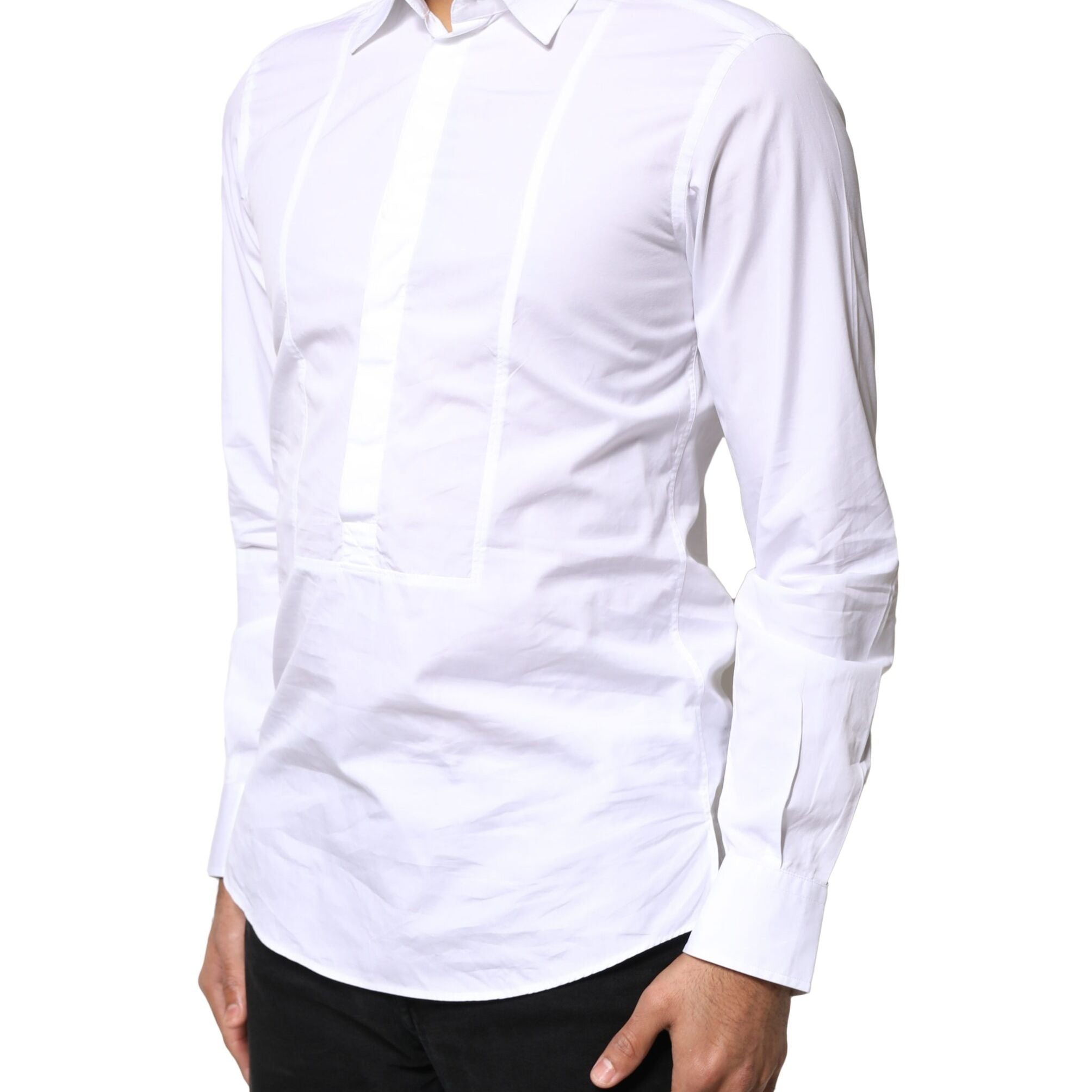 Dolce & Gabbana White Cotton Long Sleeves Formal Dress Shirt
