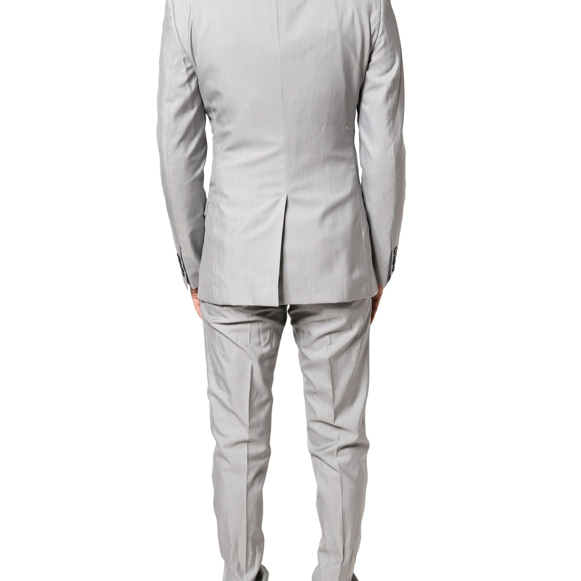 Dolce & Gabbana Light Gray Wool GOLD 2 Piece Formal Suit