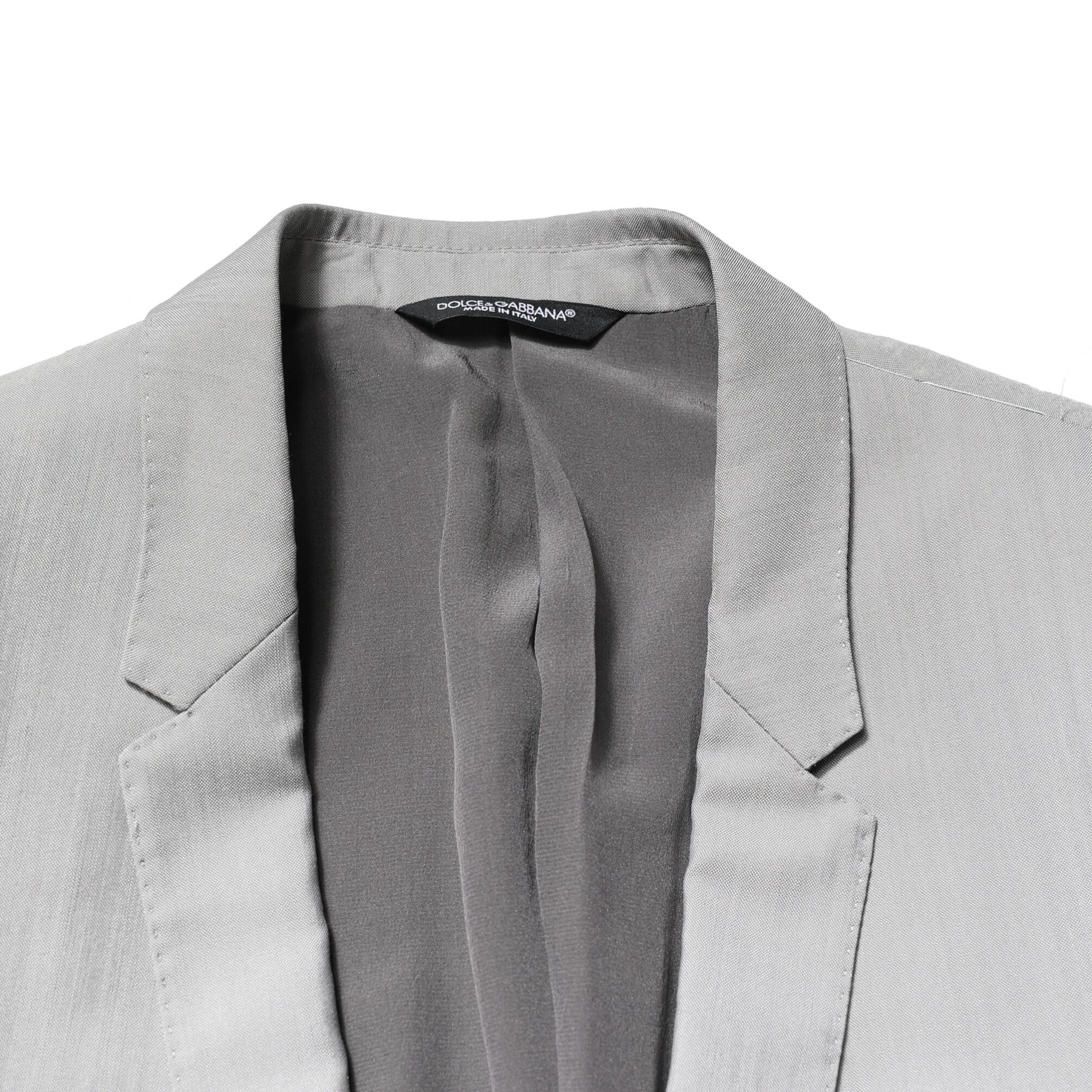 Dolce & Gabbana Light Gray Wool GOLD 2 Piece Formal Suit