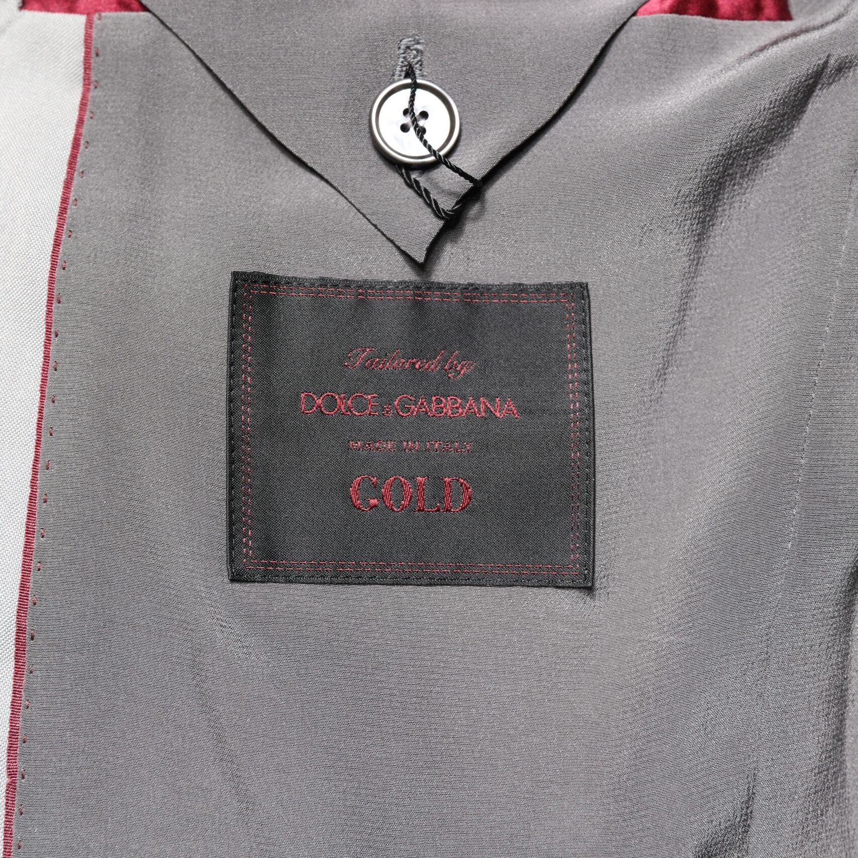 Dolce & Gabbana Light Gray Wool GOLD 2 Piece Formal Suit