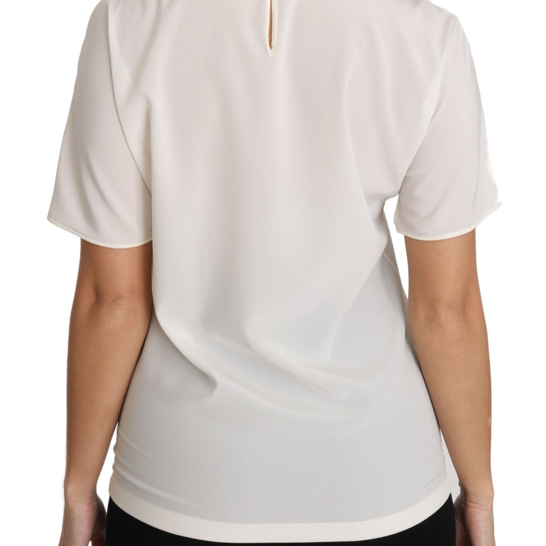Dolce & Gabbana White Silk Stretch #dgfamily T-shirt