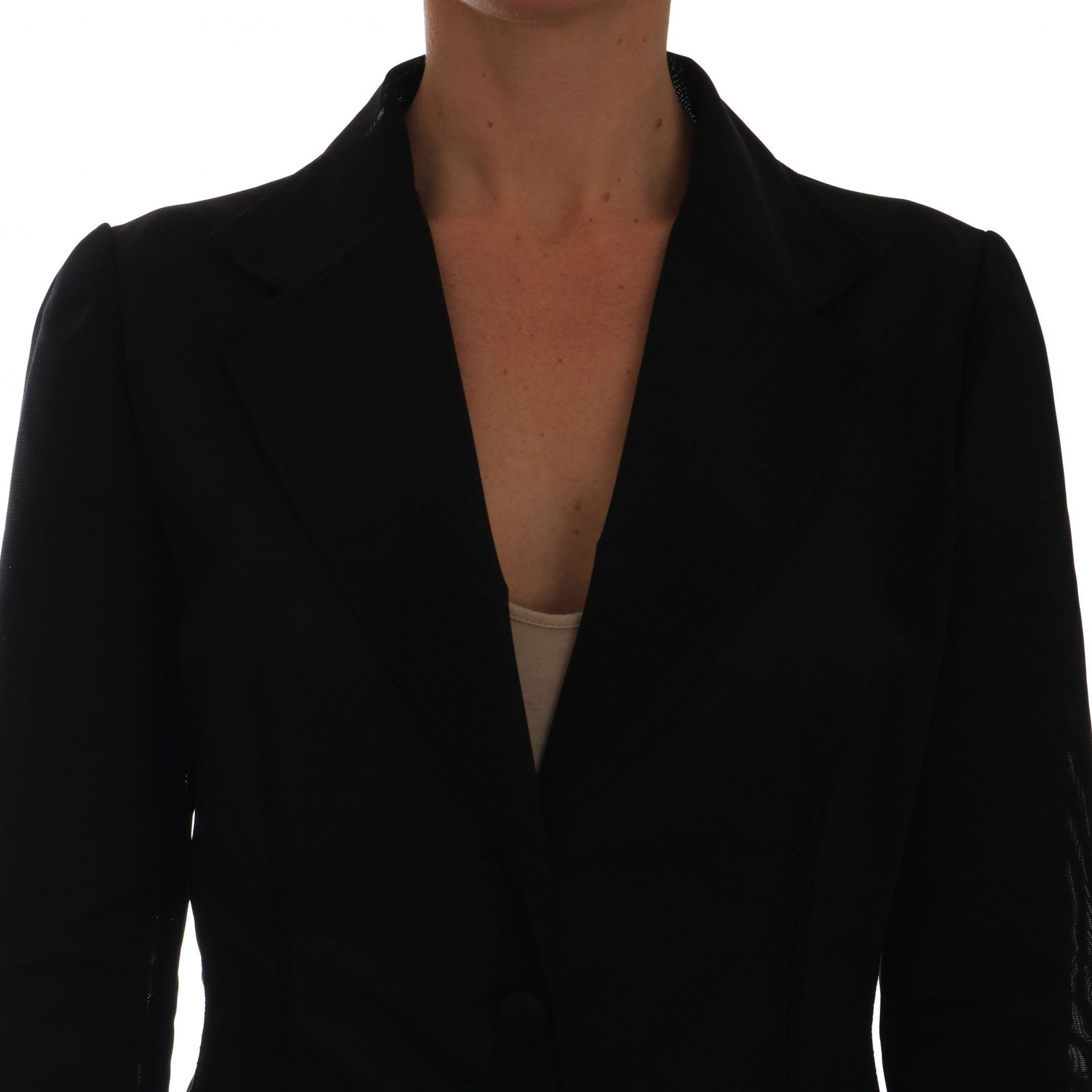 Dolce & Gabbana Black Nylon Net Blazer Jacket