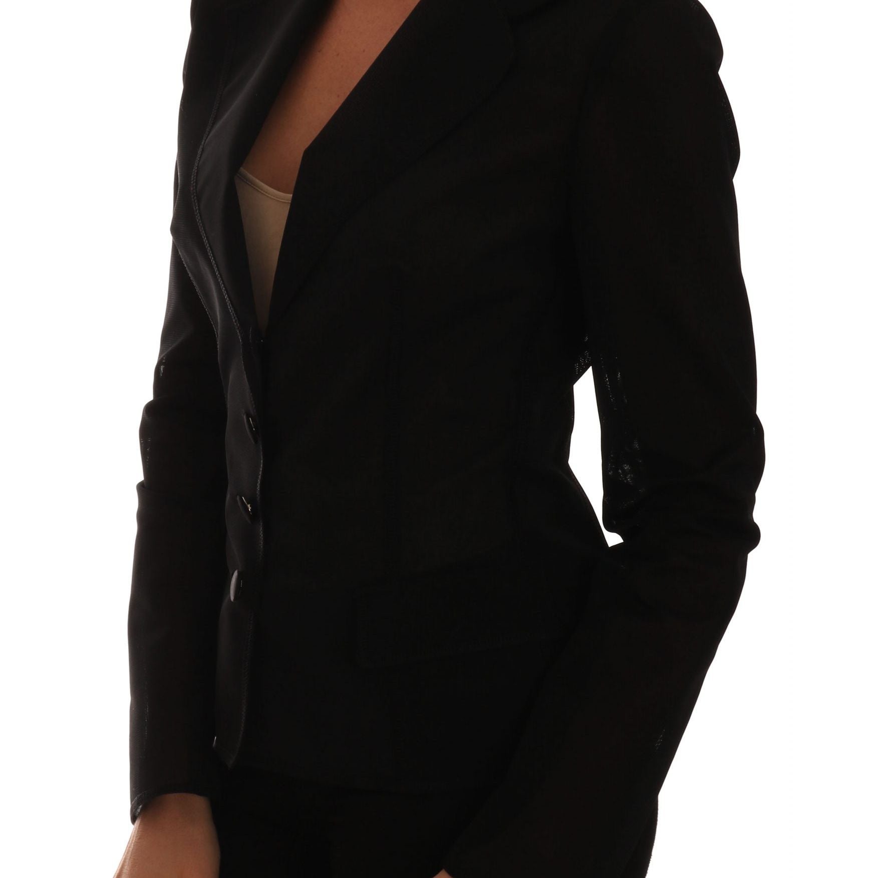 Dolce & Gabbana Black Nylon Net Blazer Jacket