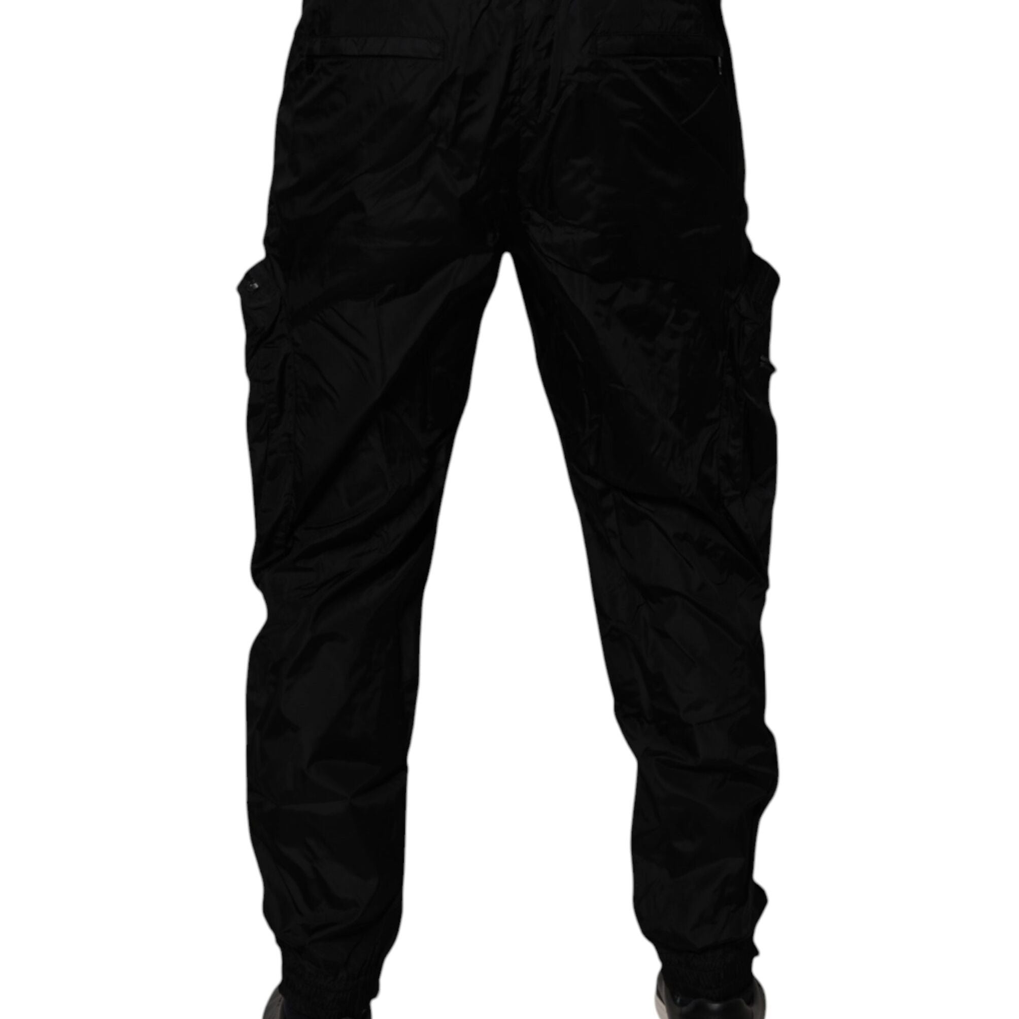 Dolce & Gabbana Black Nylon Cargo Jogger Men Sweatpants Pants
