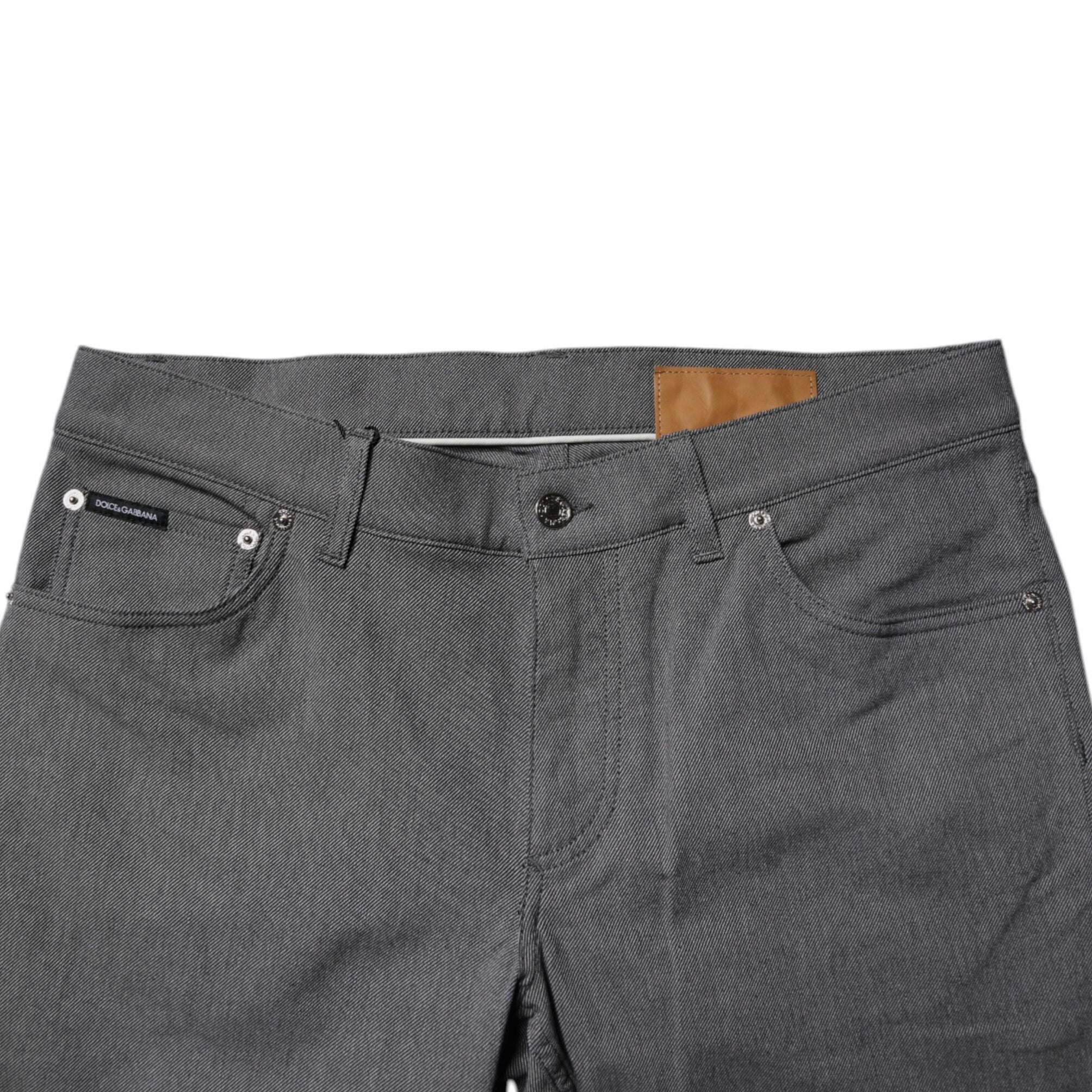 Dolce & Gabbana Gray Cotton Stretch Skinny Denim Jeans