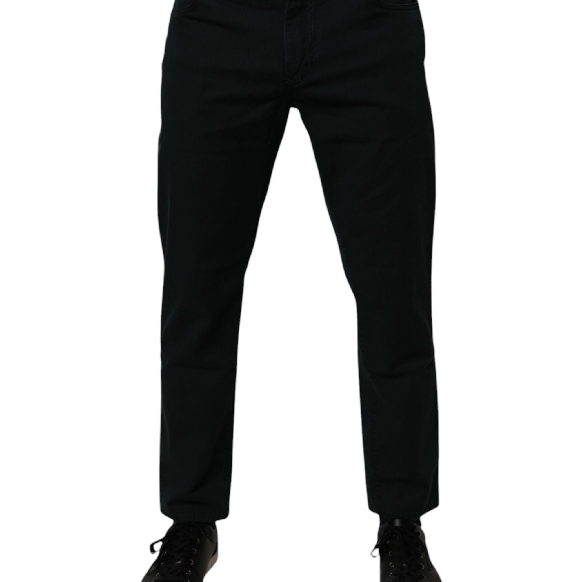 Dolce & Gabbana Dark Green Cotton Loose Men Denim Jeans