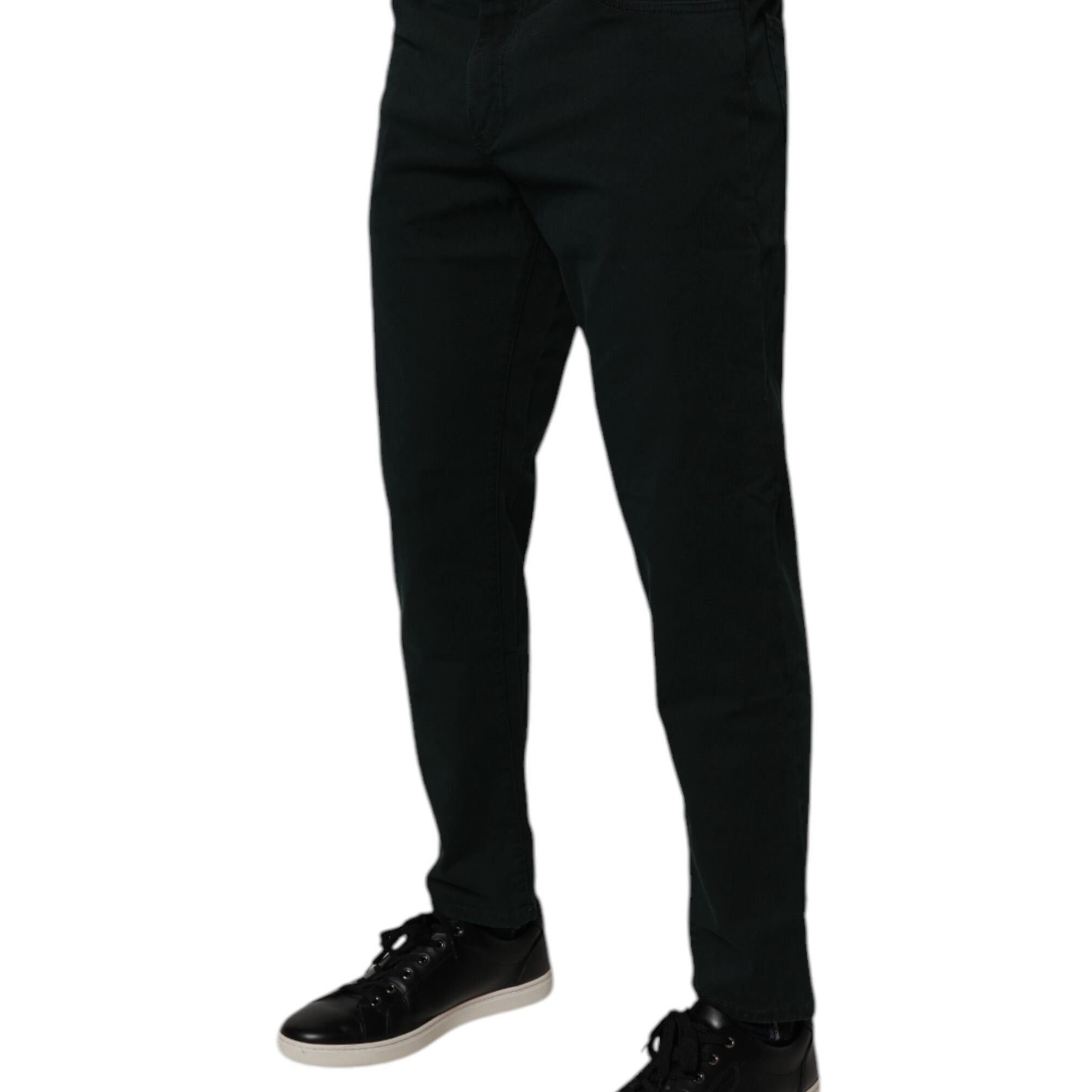Dolce & Gabbana Dark Green Cotton Loose Men Denim Jeans