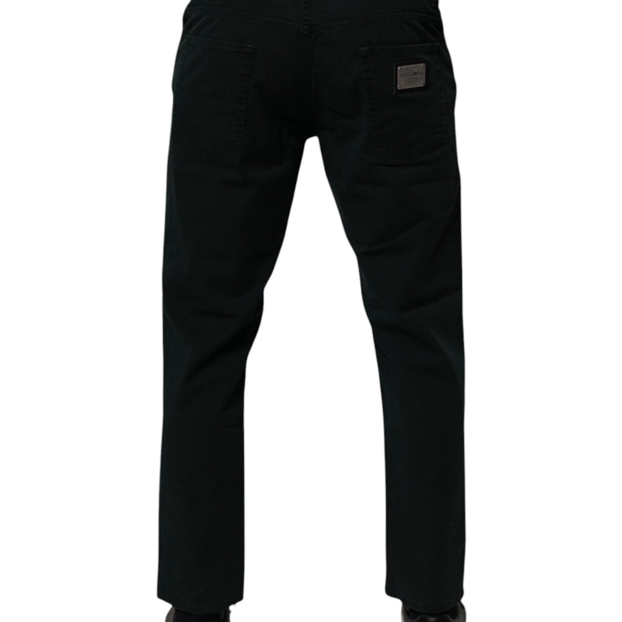 Dolce & Gabbana Dark Green Cotton Loose Men Denim Jeans