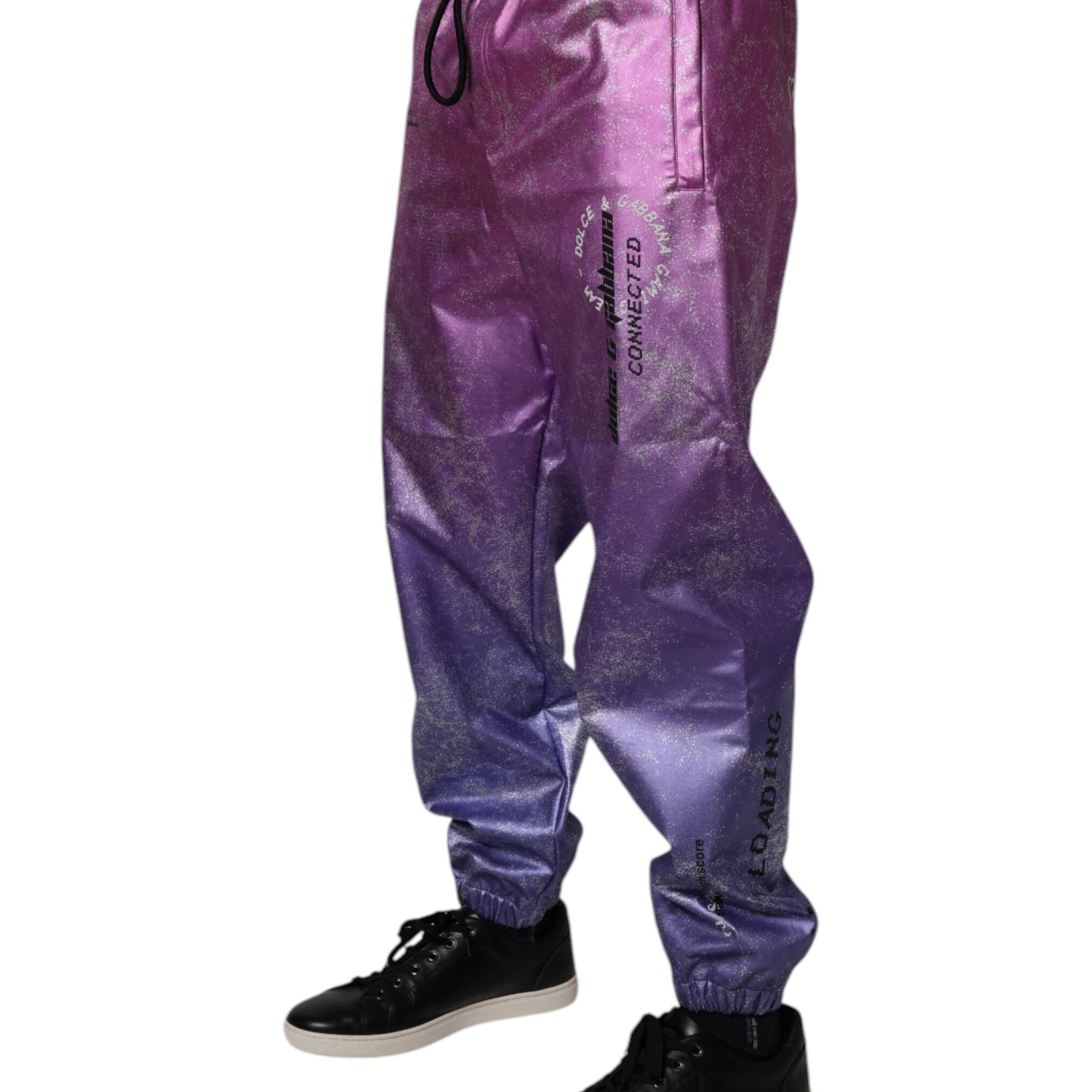 Dolce & Gabbana Pink Purple Two Tone Jogger Sweatpants Pants