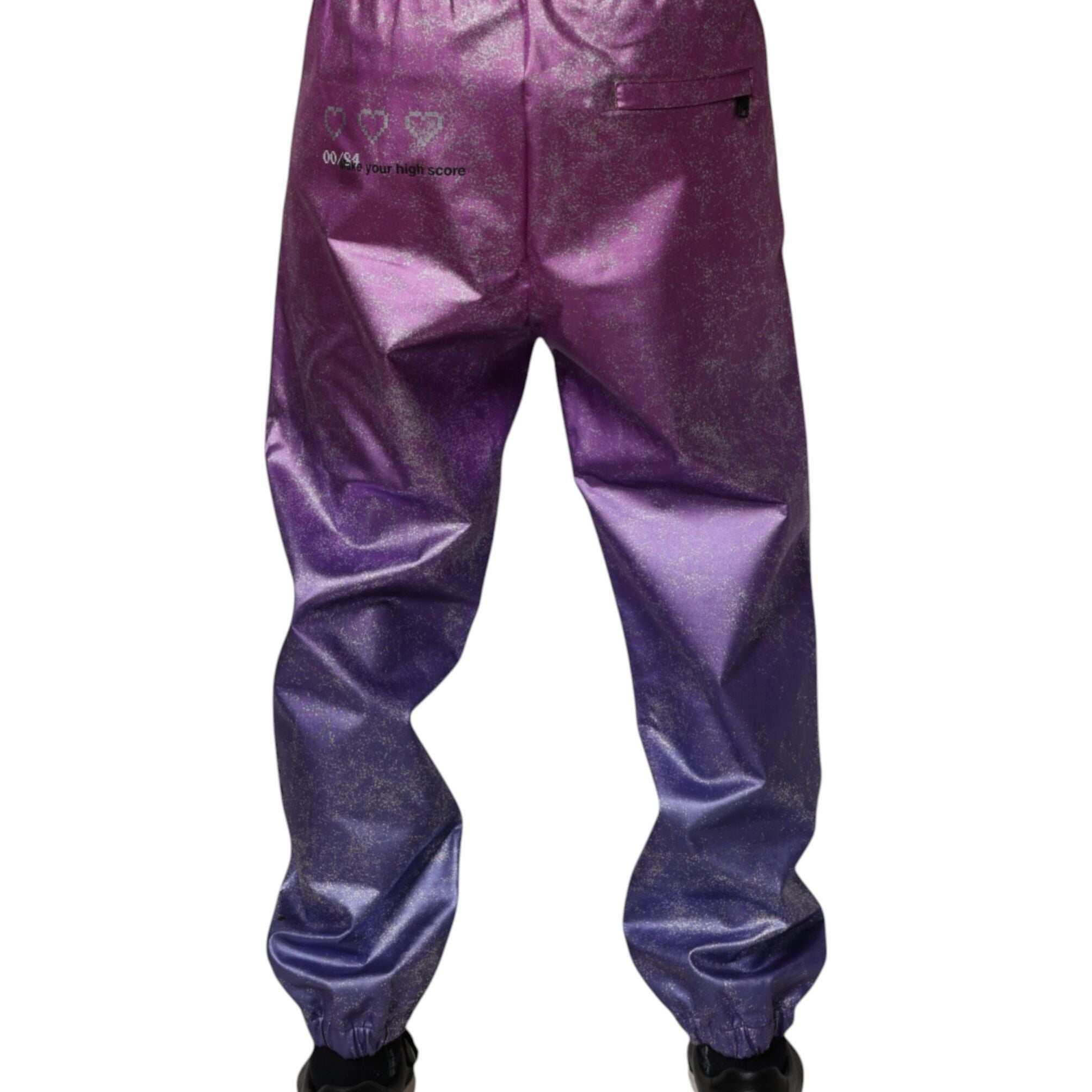 Dolce & Gabbana Pink Purple Two Tone Jogger Sweatpants Pants