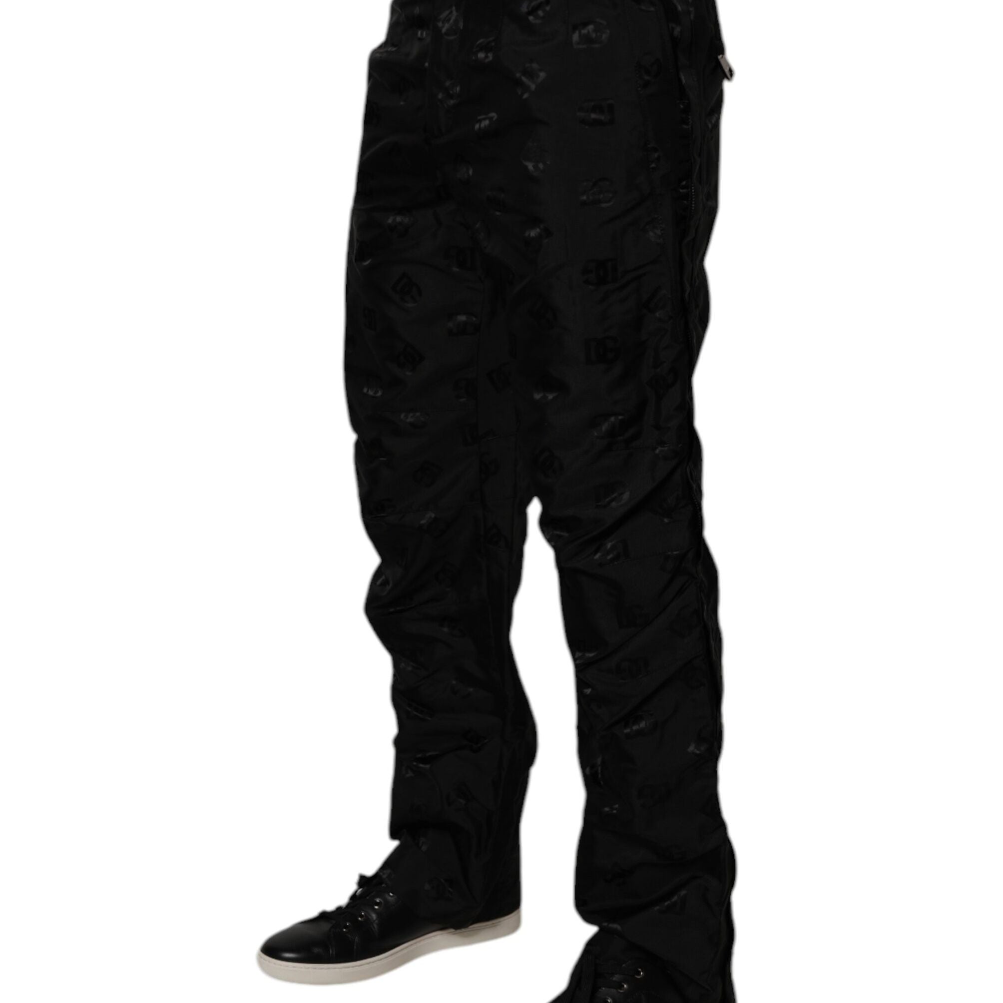 Dolce & Gabbana Black Logo Monogram Straight Pants