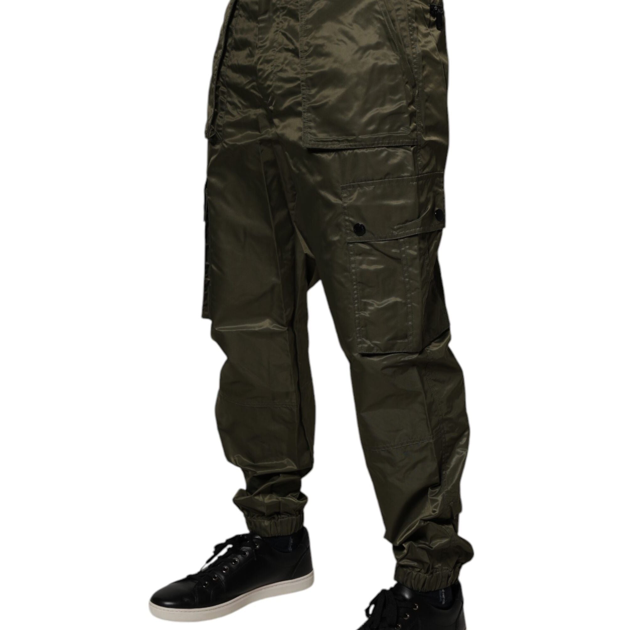 Dolce & Gabbana Dark Green Nylon Cargo Pants